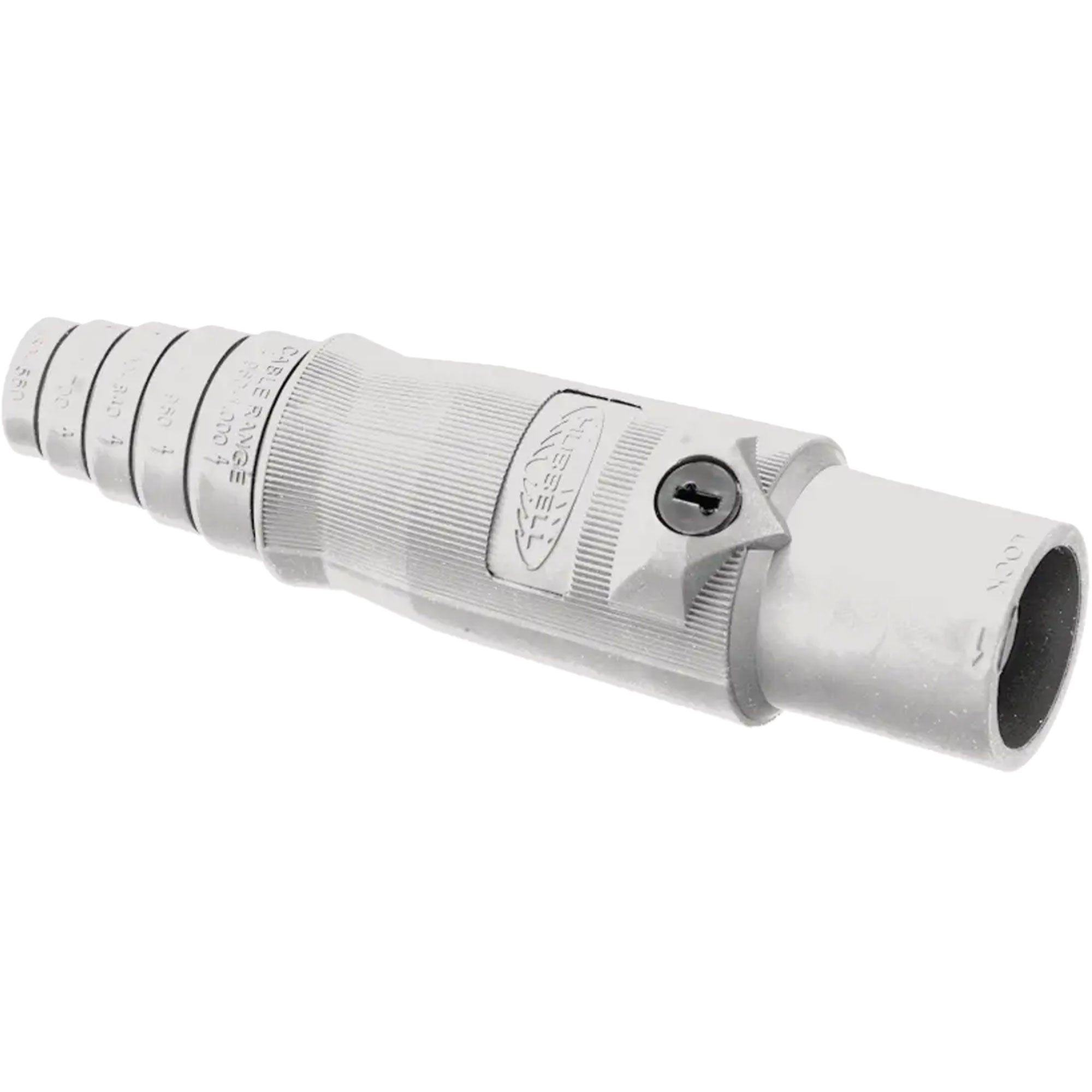 Hubbell HBL400MW Male 400 Amp Single Pole Cam-Lock Inline Plug (White)