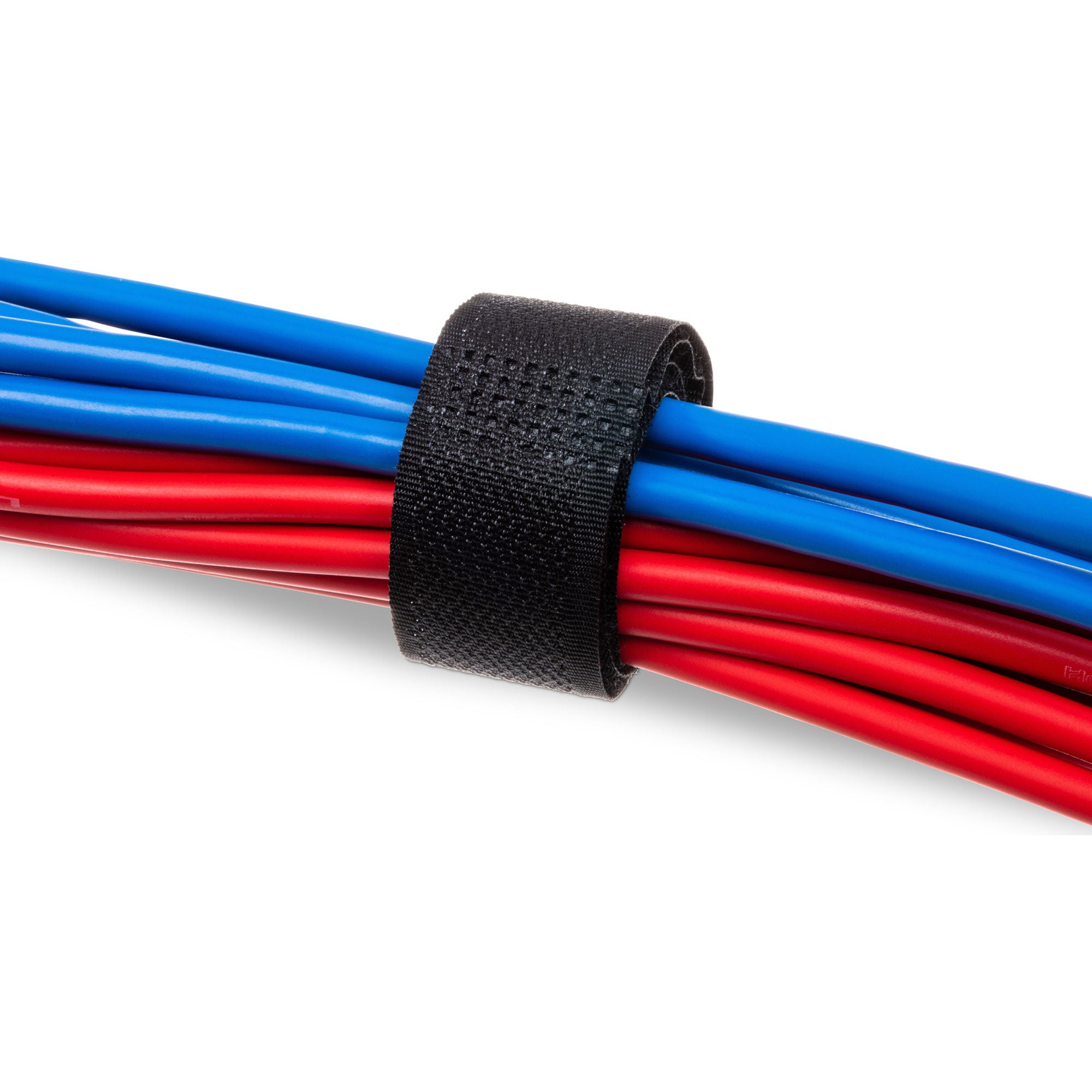 Hosa WTI-148G Black 8" Hook & Loop Cable Wrap Organizers with Center-Pass Gap (100 Pack)