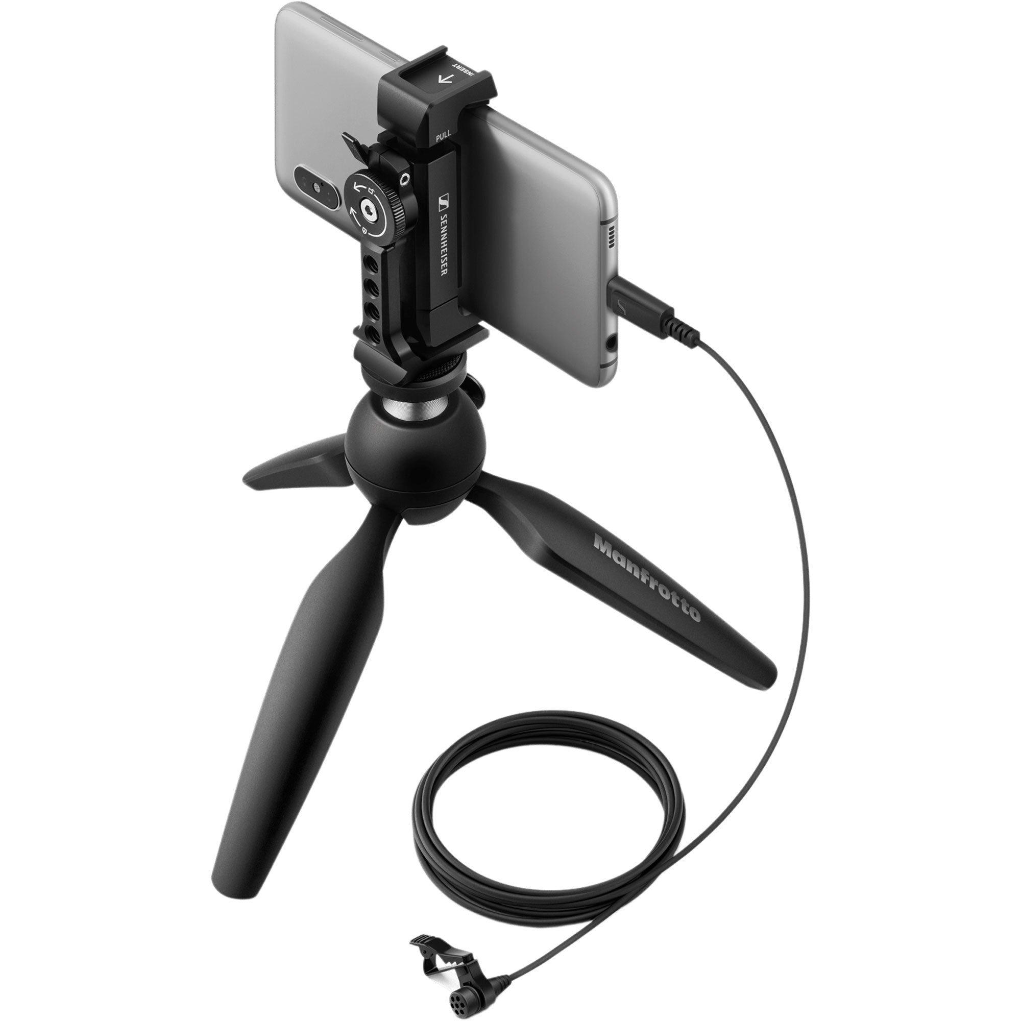 Sennheiser XS Lav USB-C Mobile Kit with Mic, Tabletop Stand, Clamp with Cold-Shoe, Pouch & More
