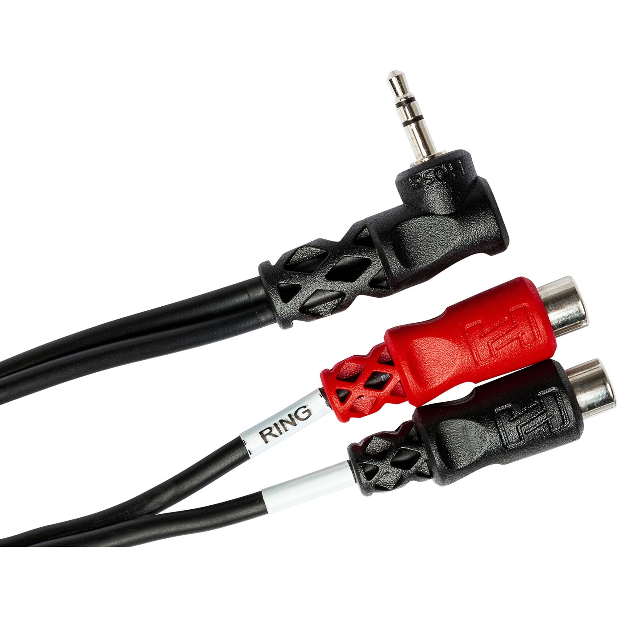 Hosa YRA-167 Right-Angle 3.5mm TRS Male to Duale RCA Female Stereo Breakout Cable