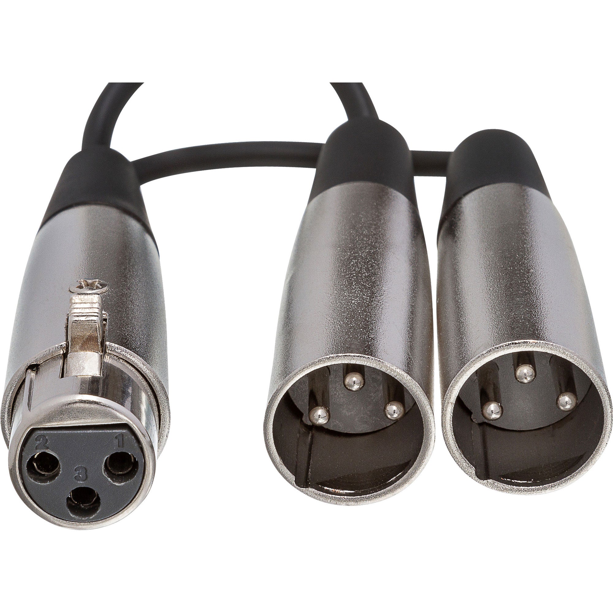 Hosa YXM-121 XLR3F to Dual XLR3M Y Cable (6")