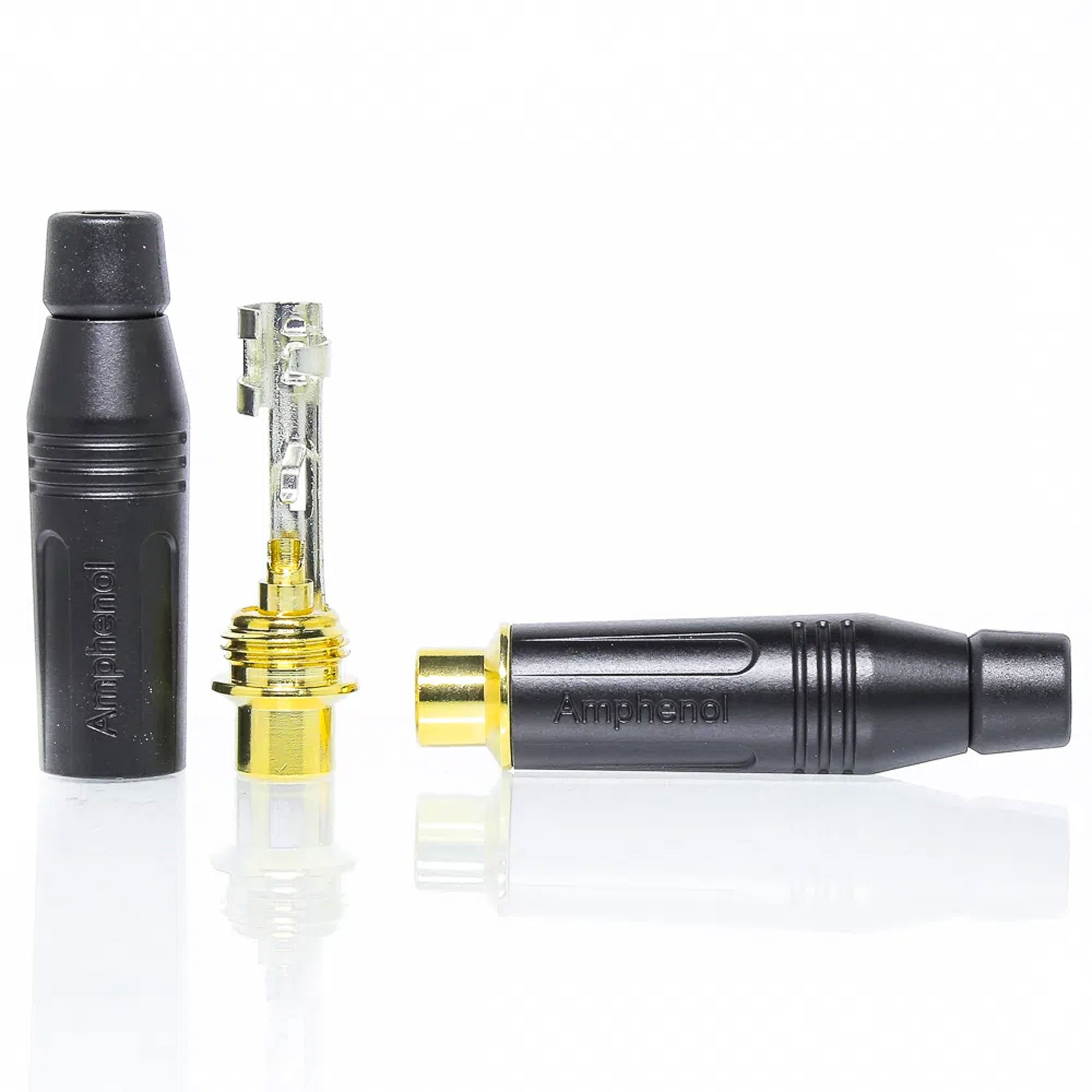 Amphenol ACJR-BLK Gold Plated Female RCA Phono Cable Mount Connector (Black, Box of 100)