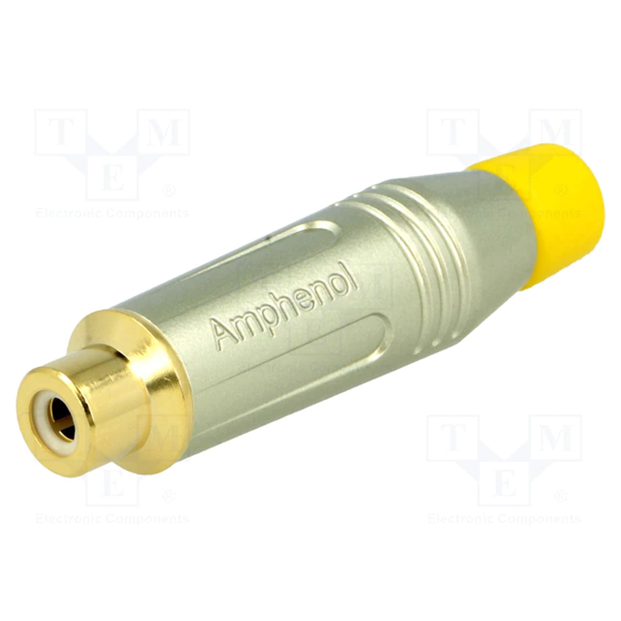 Amphenol ACJR-SYL Gold Plated Female RCA Phono Cable Mount Connector (Nickel/Yellow, Box of 100)