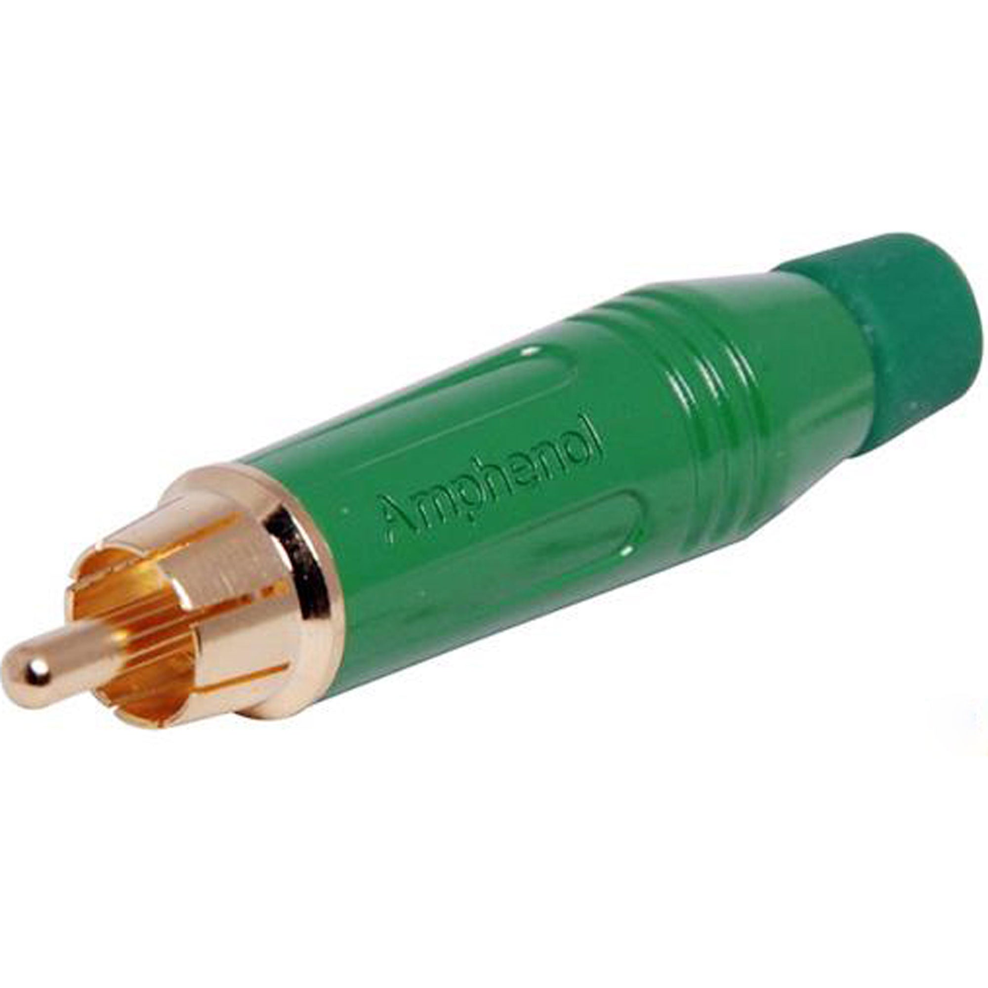 Amphenol ACPR-GRN Gold Plated Male RCA Phono Cable Mount Connector (Green, Box of 100)