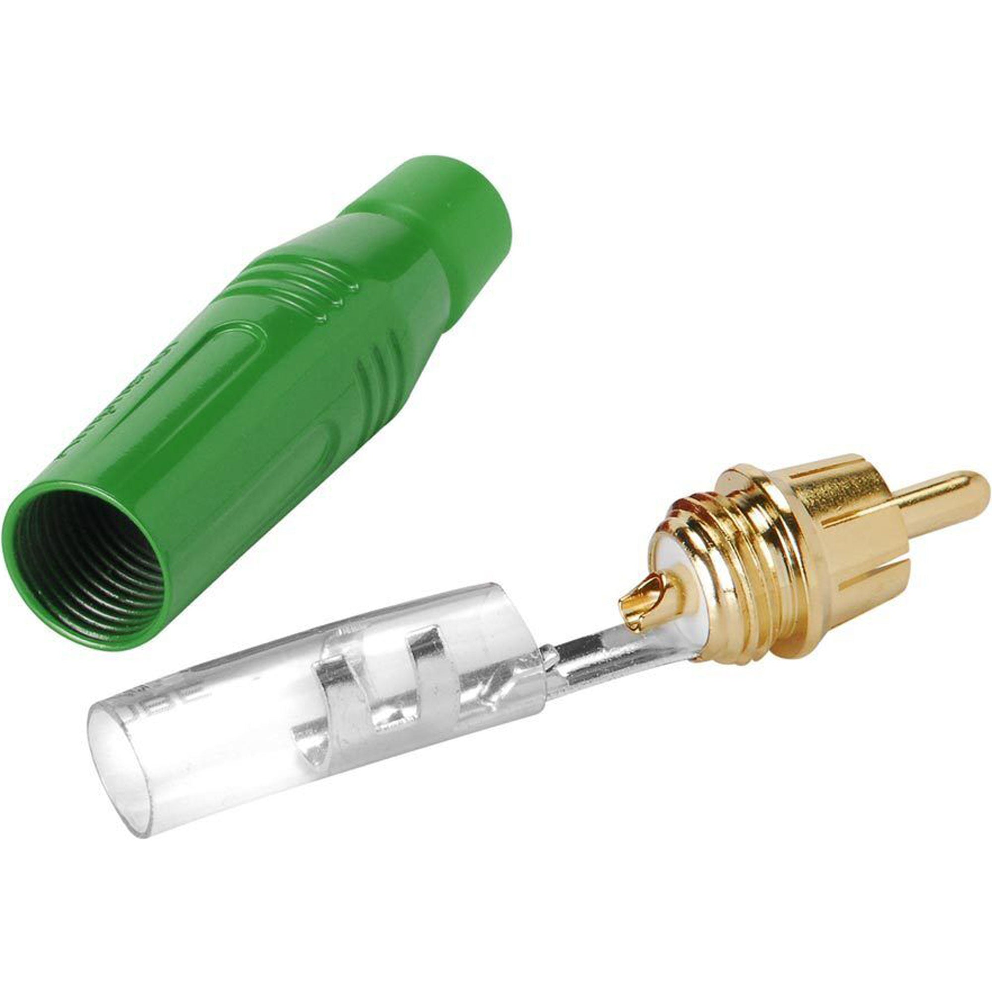 Amphenol ACPR-GRN Gold Plated Male RCA Phono Cable Mount Connector (Green, Box of 100)