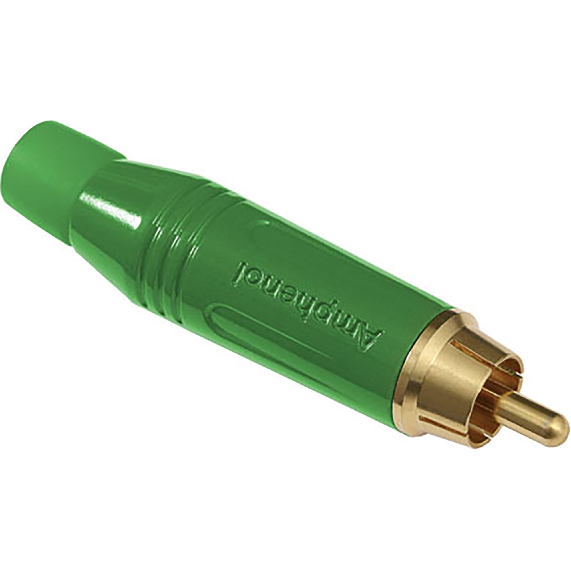 Amphenol ACPR-GRN Gold Plated Male RCA Phono Cable Mount Connector (Green, Box of 100)
