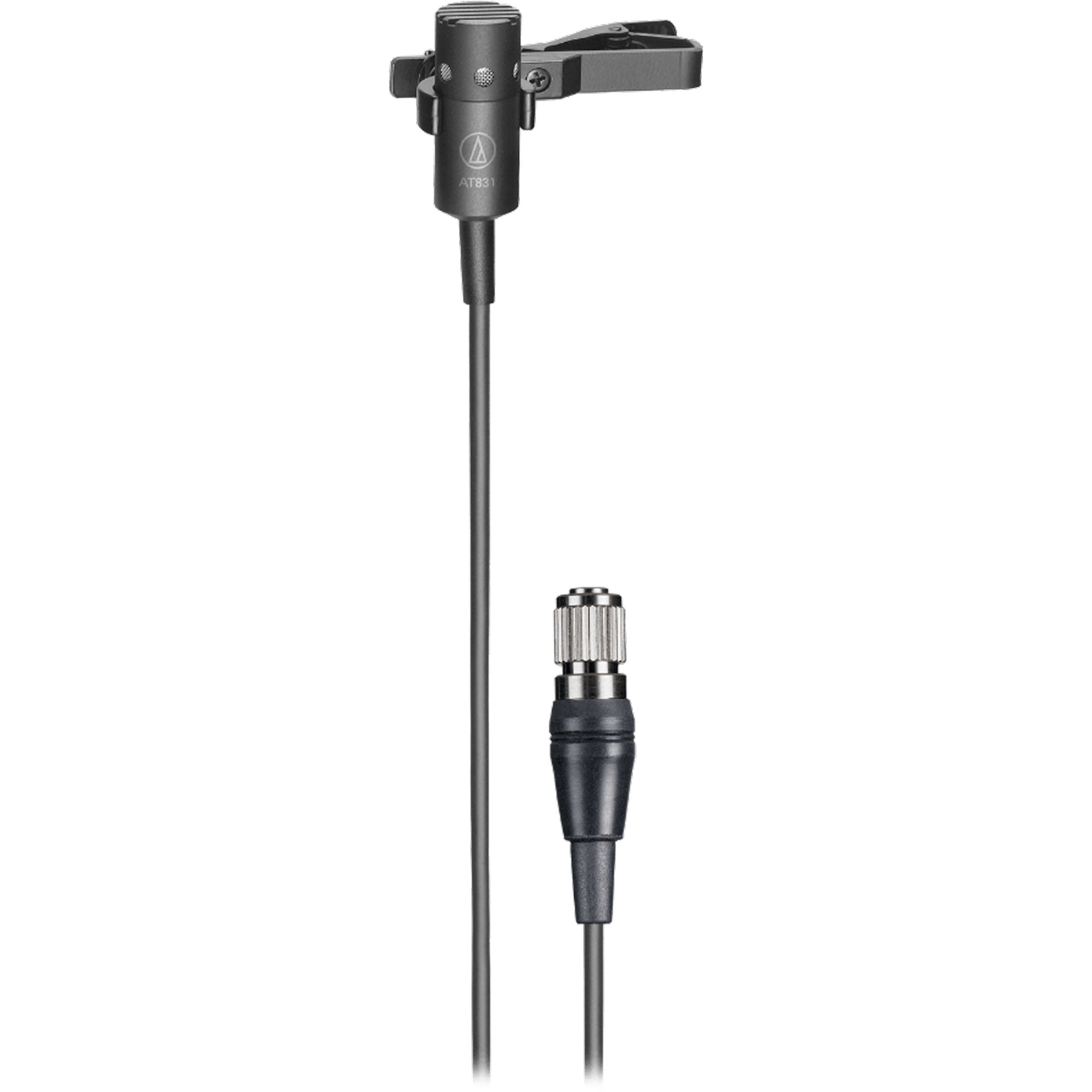Audio-Technica AT831cH Cardioid Condenser Lavalier Microphone (Black, 4-Pin cH Connector)