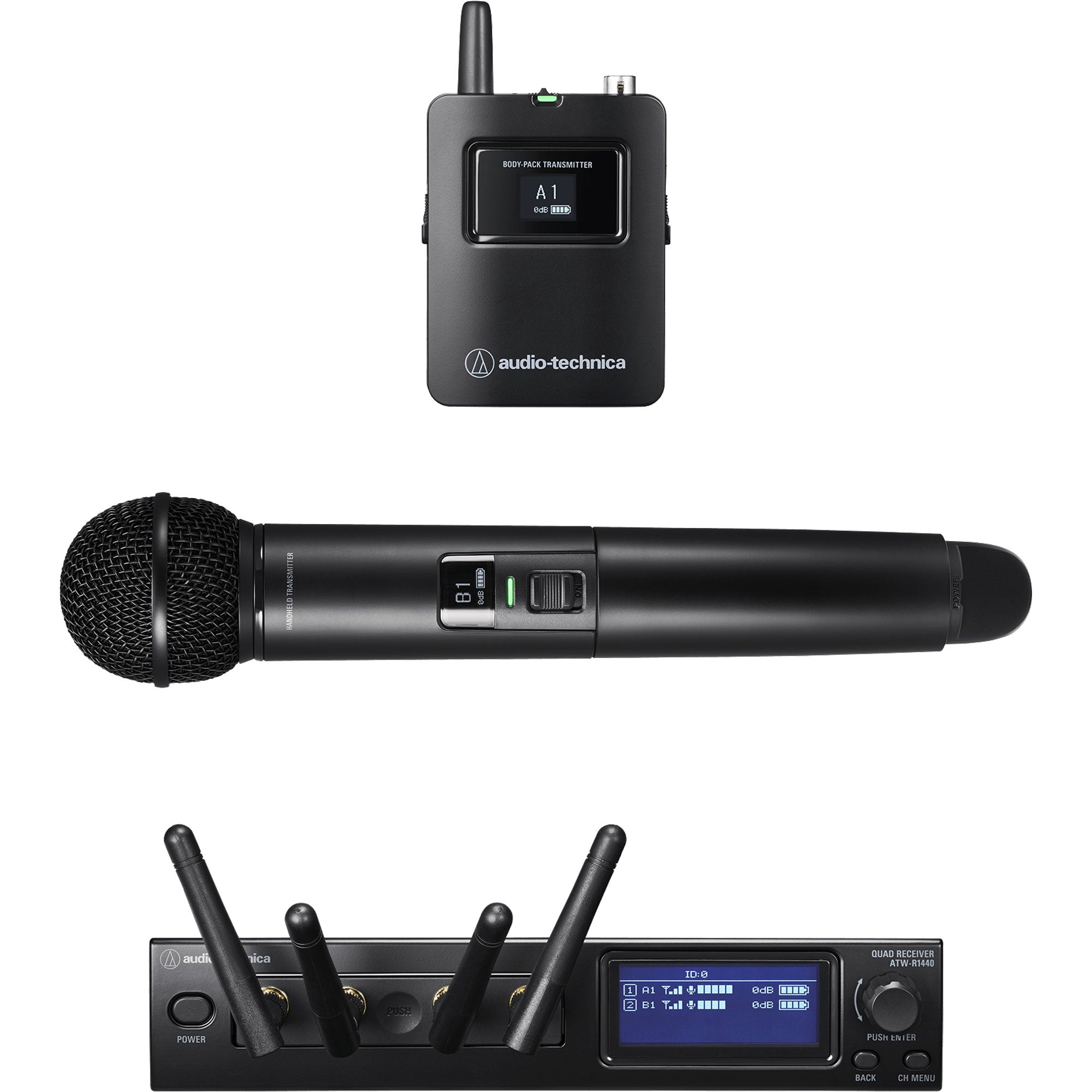Audio-Technica ATW-1423 System 20 PRO Dual Combo Handheld & Bodypack Wireless Mic System (2.4 GHz)