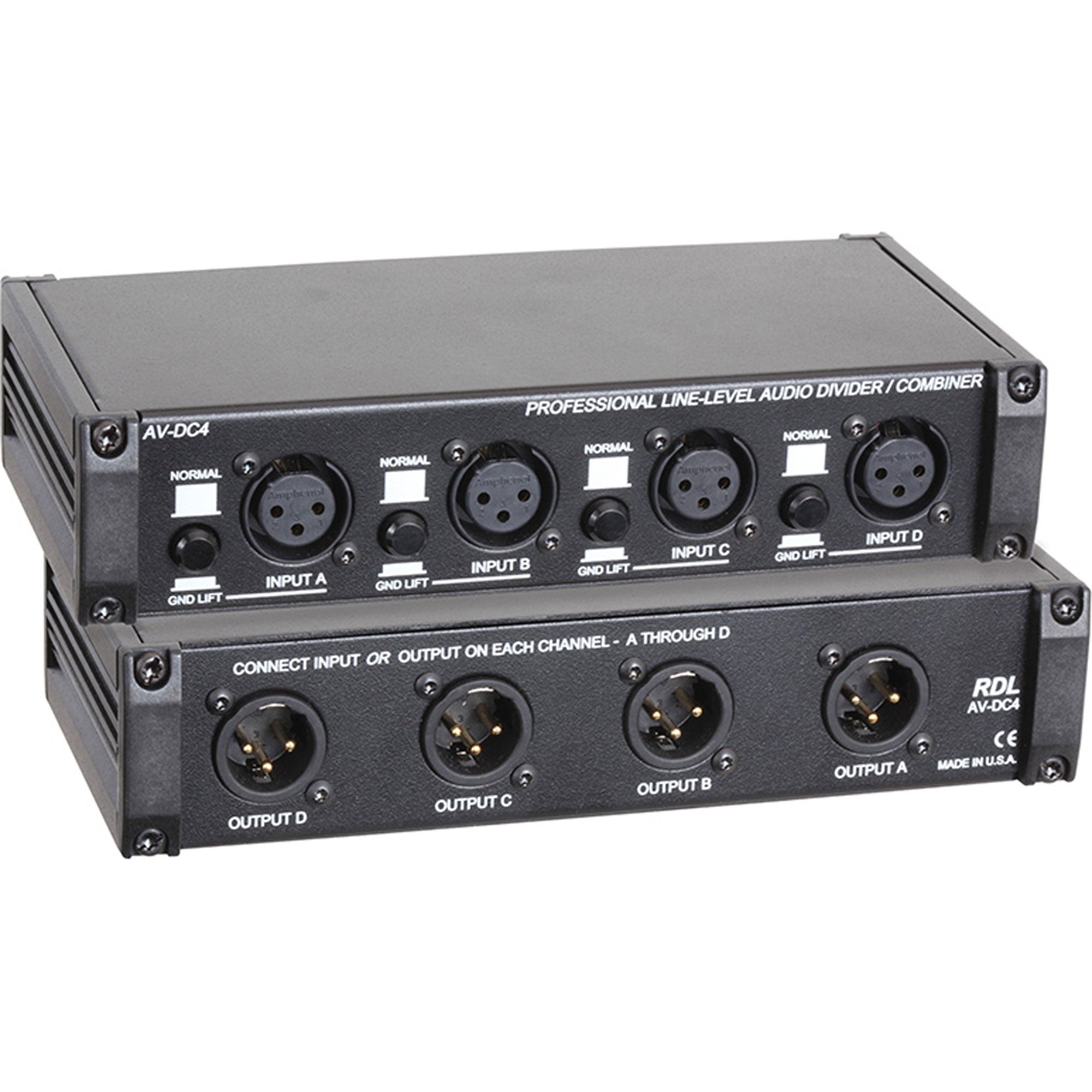 RDL AV-DC4 Line-Level Audio Divider/Combiner