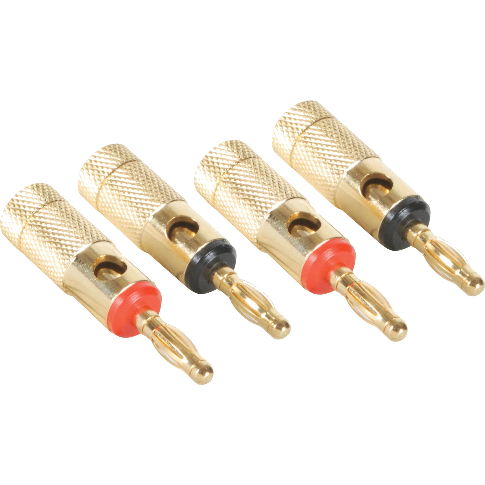 Performance Audio Single Gold Banana Plugs Bi-Wire Kit (2 Black & 2 Red)