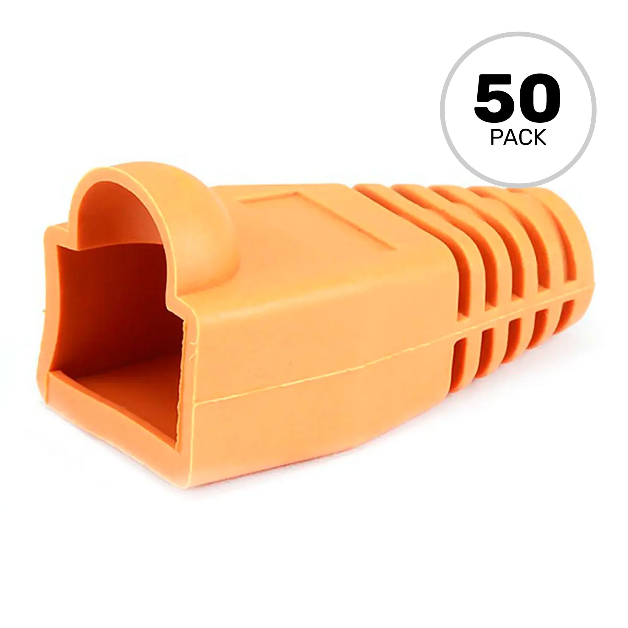 Performance Audio RJ45 CAT5, CAT5e Ethernet Network Strain Relief Boot (6.5mm, Orange, 50 Pack)