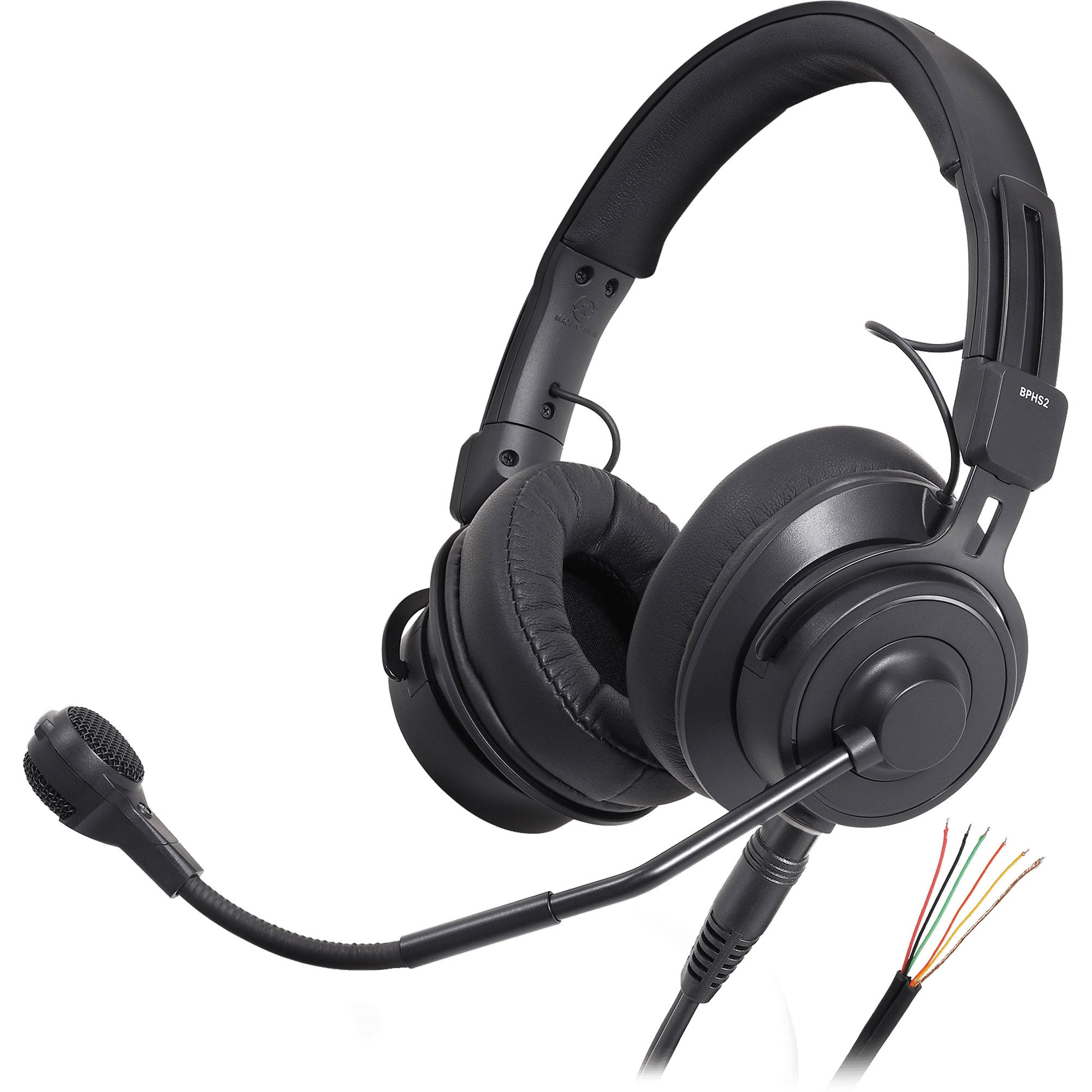 Audio-Technica BPHS2a-UT Broadcast Stereo Headset with Dynamic Mic and Bare End Cable