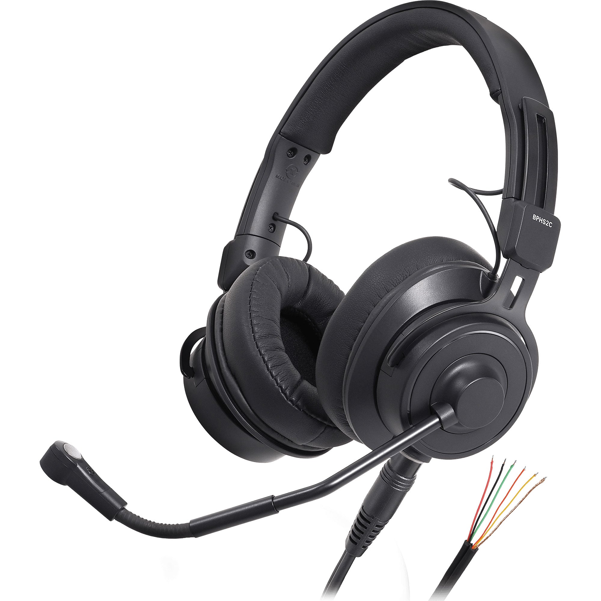 Audio-Technica BPHS2Ca-UT Broadcast Stereo Headset with Condenser Mic and Bare End Cable