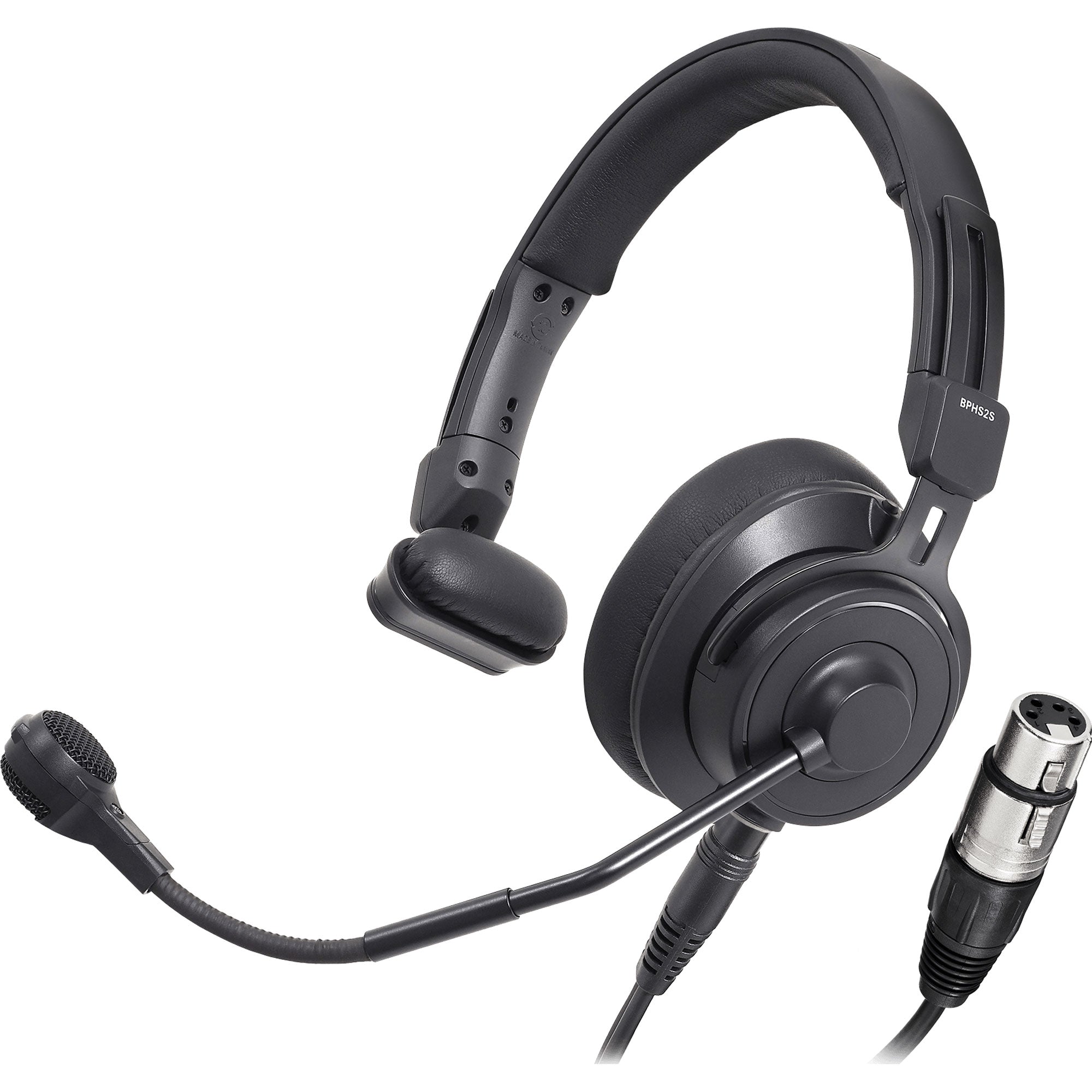 Audio-Technica BPHS2Sa-XF4 Single Ear Broadcast Headset with Dynamic Mic and 4-Pin XLRF Cable