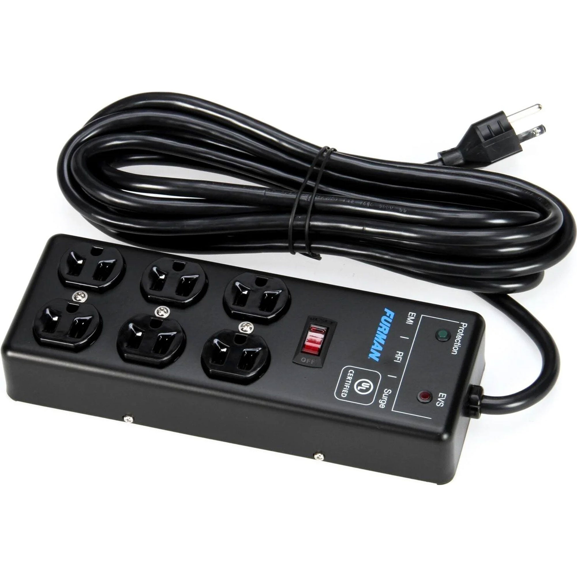 Furman SS-6B-PRO Pro Plugs Series 6-Outlet 2x3 Surge Protector with Extreme Voltage Shutdown (15')