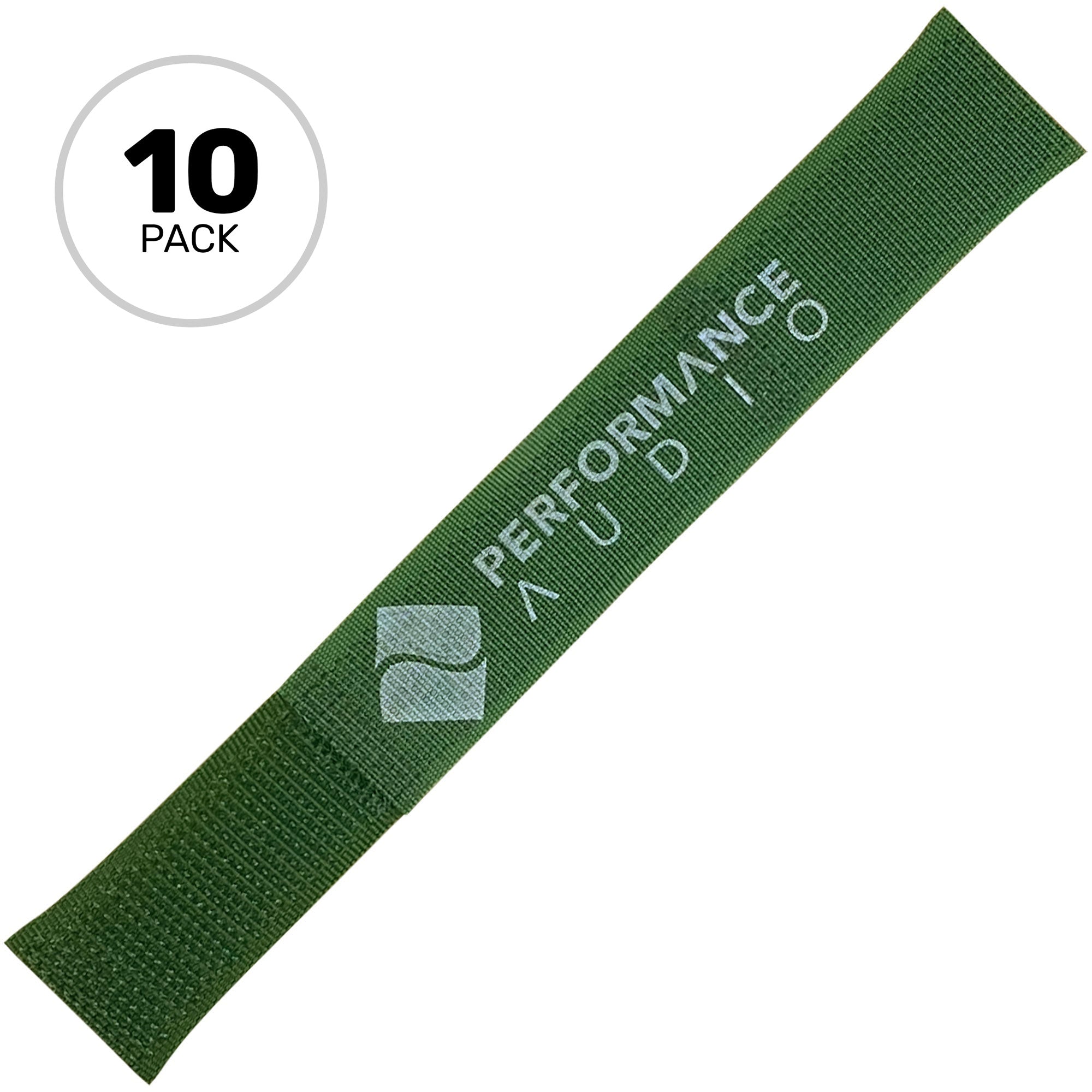 Cord-Lox 310-C Closed Loop Velcro Hook and Loop Cable Ties (1" x 10", Green, 10 Pack)