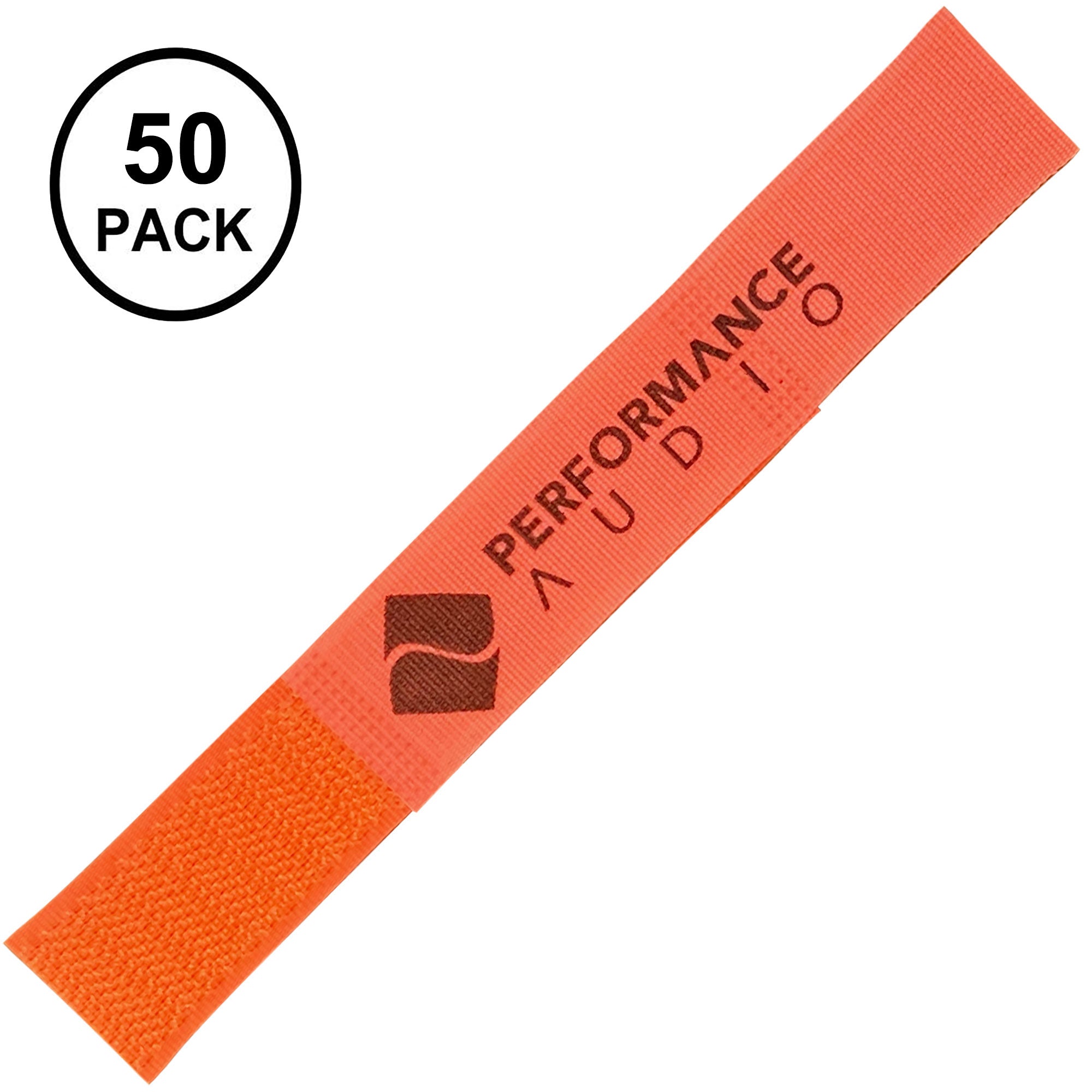 Cord-Lox 310-C Closed Loop Velcro Hook and Loop Cable Ties (1" x 10", Neon Orange, 50 Pack)