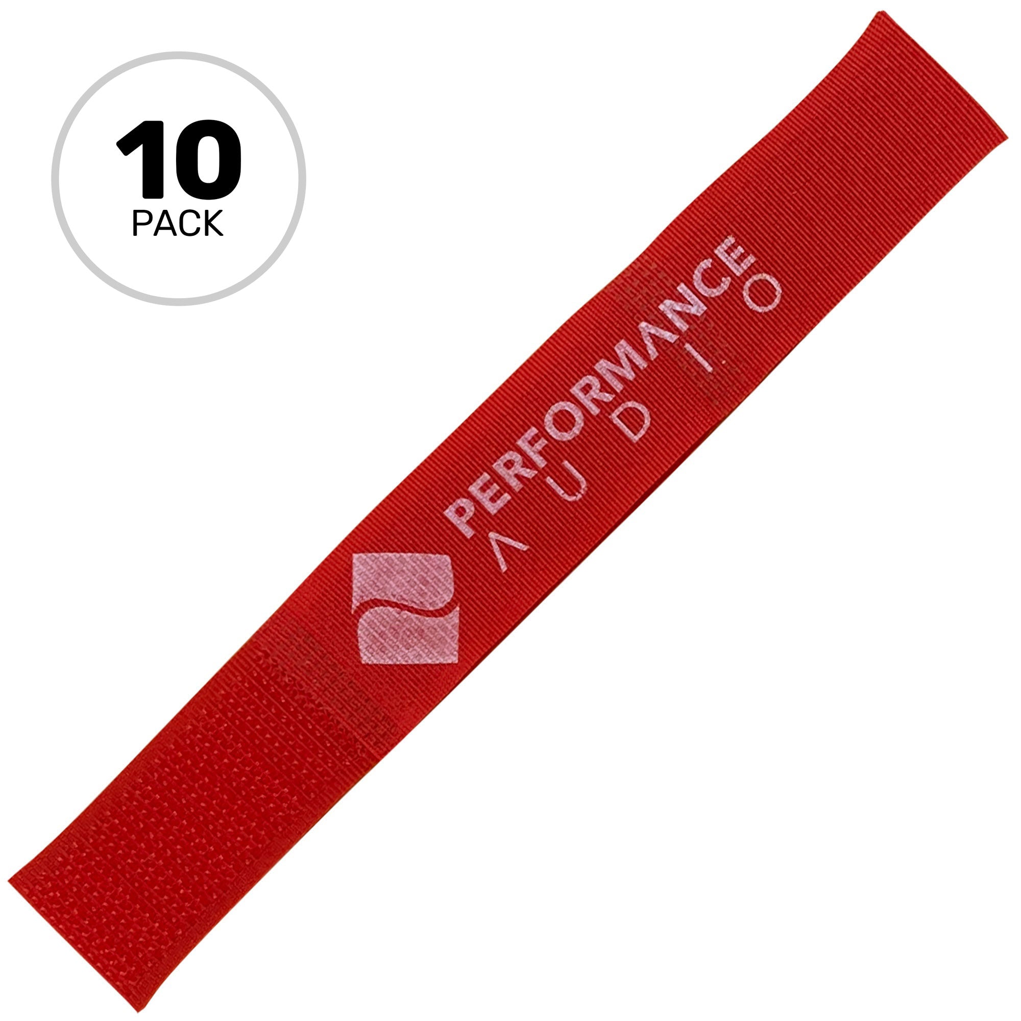 Cord-Lox 307-C Closed Loop Velcro Hook and Loop Cable Ties (1" x 7", Red, 10 Pack)