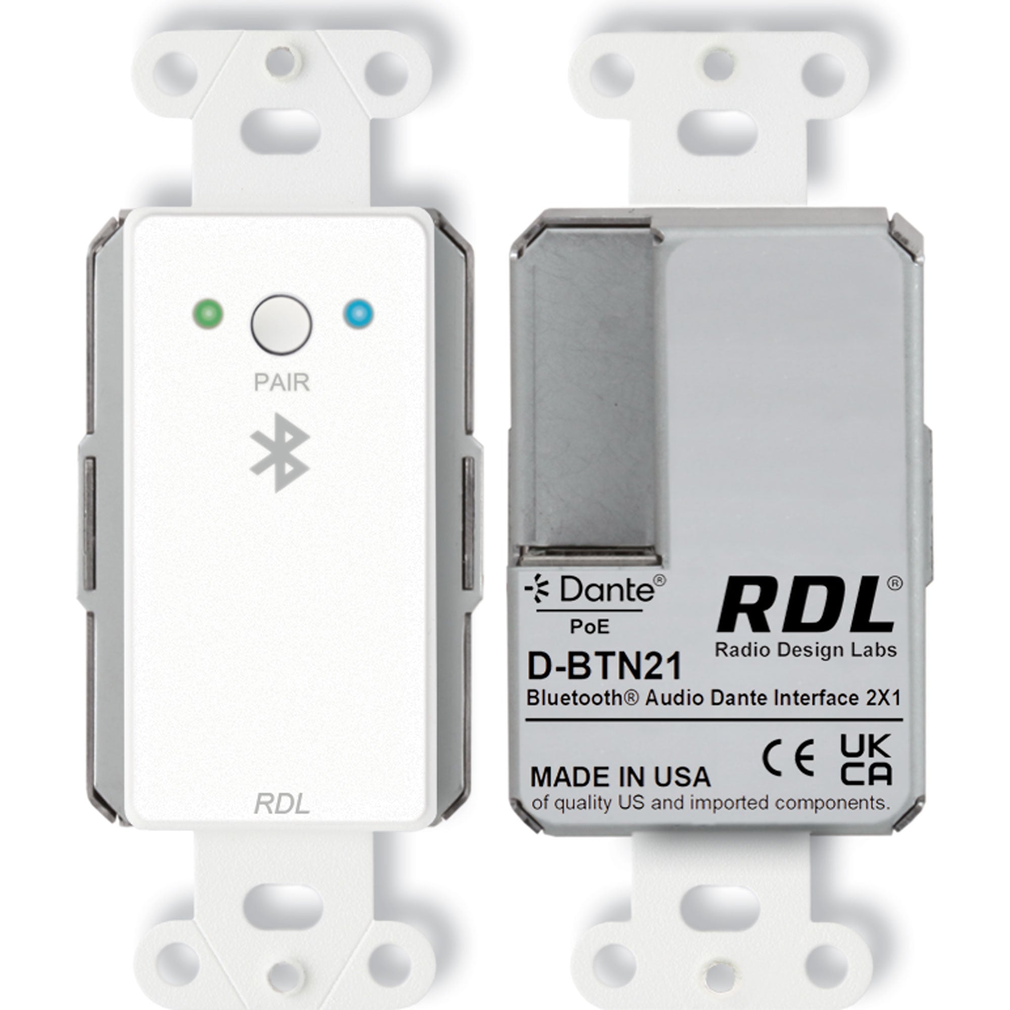 RDL D-BTN21 Bluetooth Audio Dante Network Interface (White)