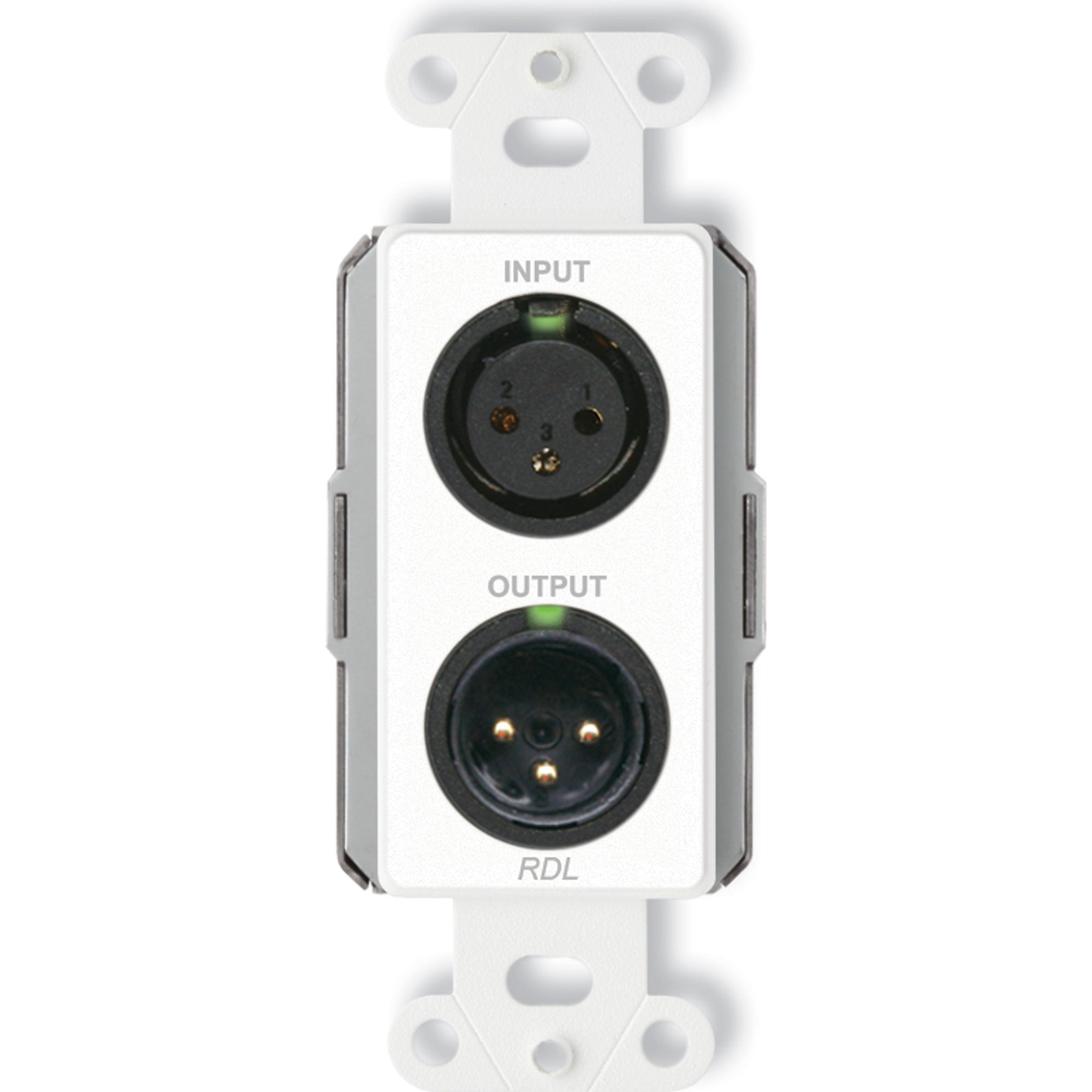 RDL D-RN12 Wall-Mounted Bi-Directional Mic/Line Dante Interface 1x2 (White)