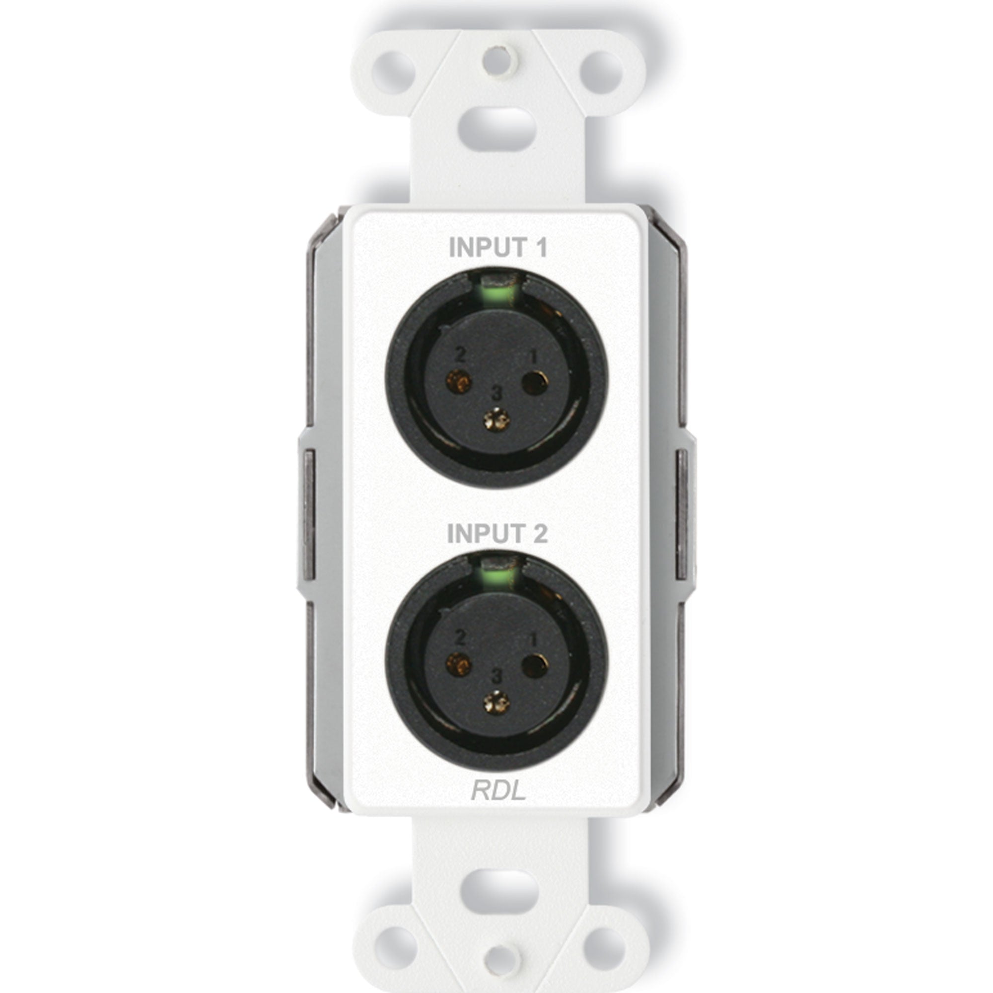 RDL D-RN22 Wall-Mounted Bi-Directional Mic/Line Dante Interface 2x2 (White)
