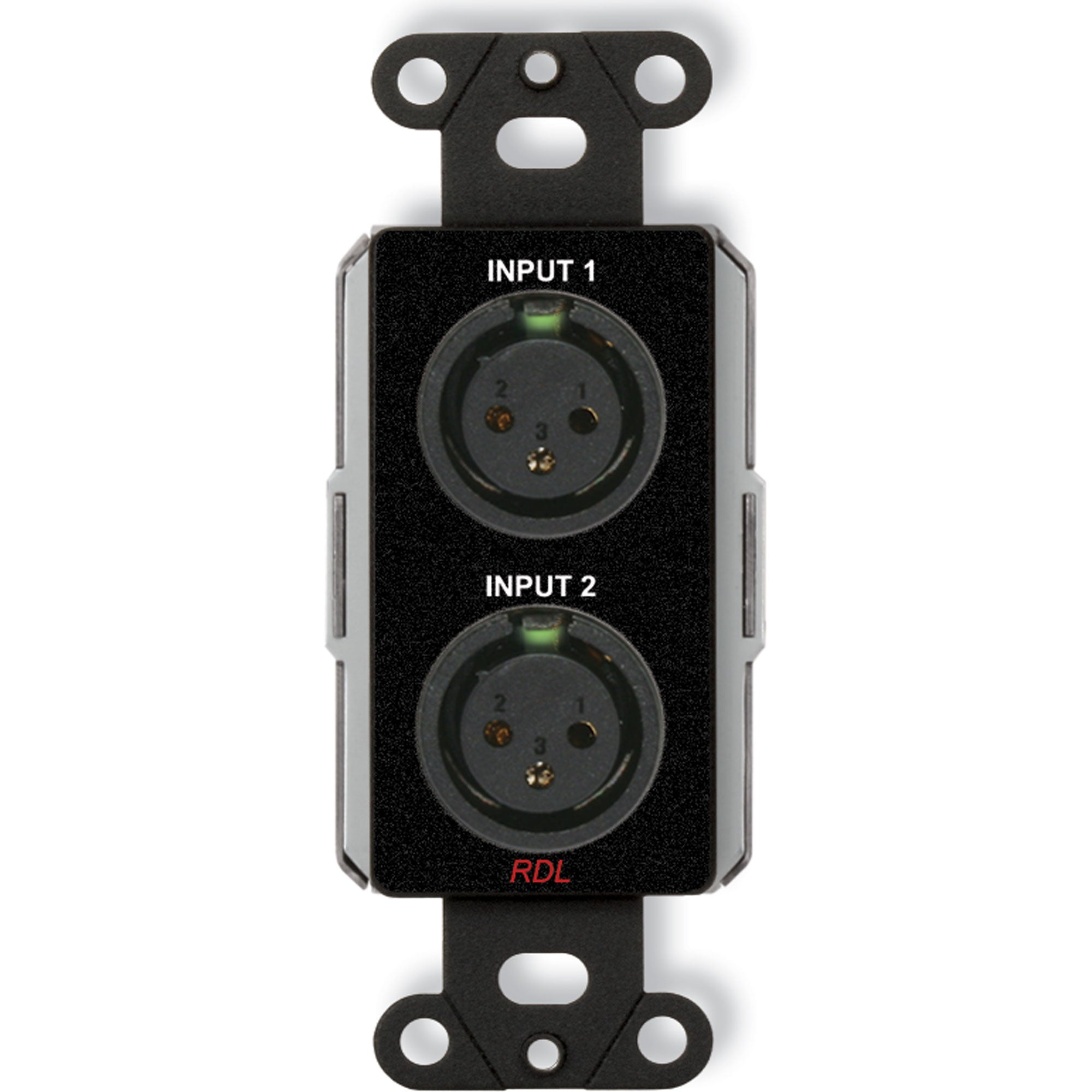 RDL DB-RN22 Wall-Mounted Bi-Directional Mic/Line Dante Interface 2x2 (Black)