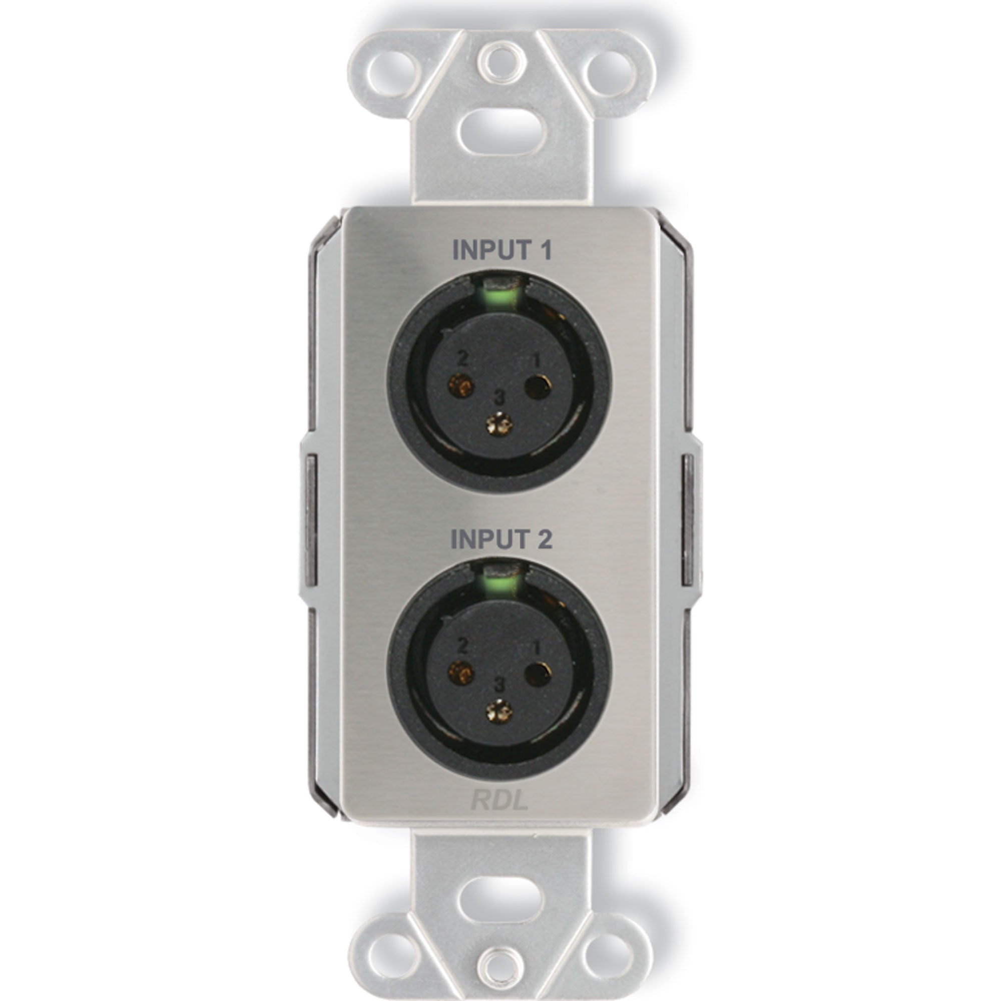 RDL DS-RN22 Wall-Mounted Bi-Directional Mic/Line Dante Interface 2x2 (Stainless Steel)
