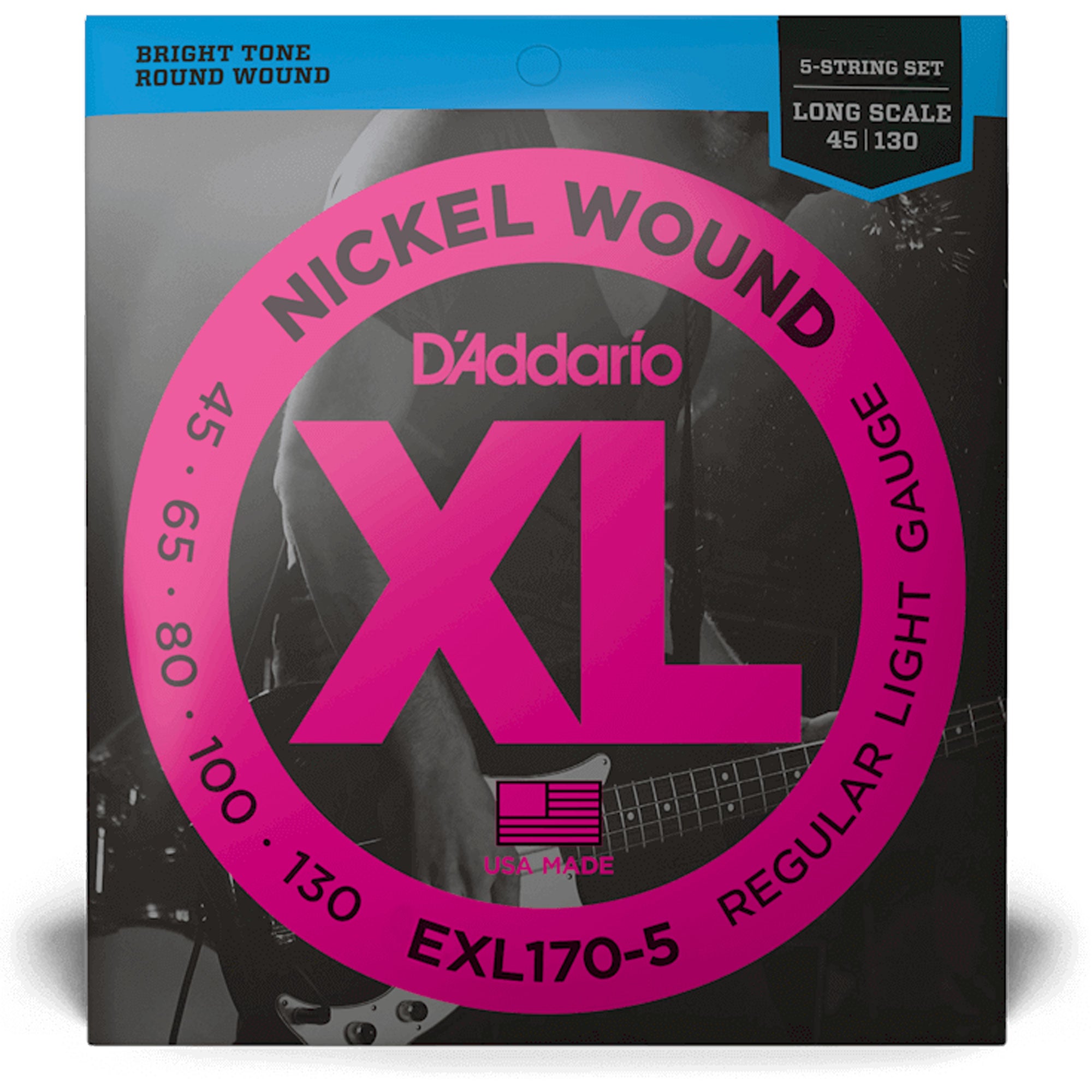 D'Addario EXL170-5 5-String Bass Guitar Strings (45-130)