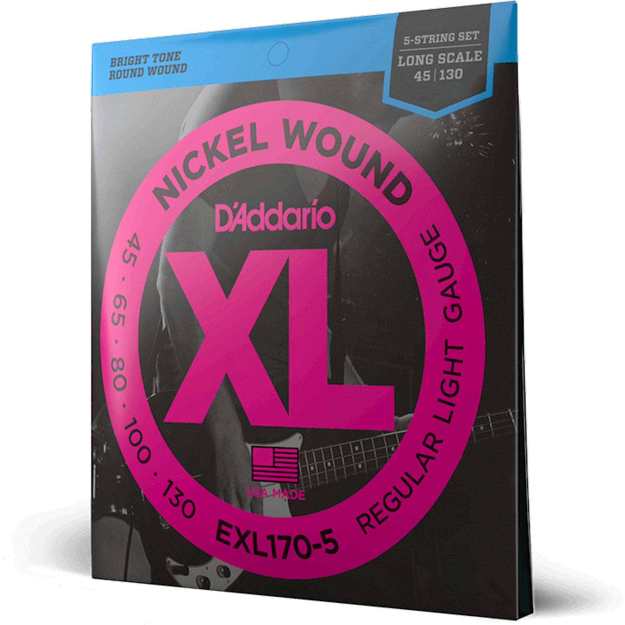 D'Addario EXL170-5 5-String Bass Guitar Strings (45-130)