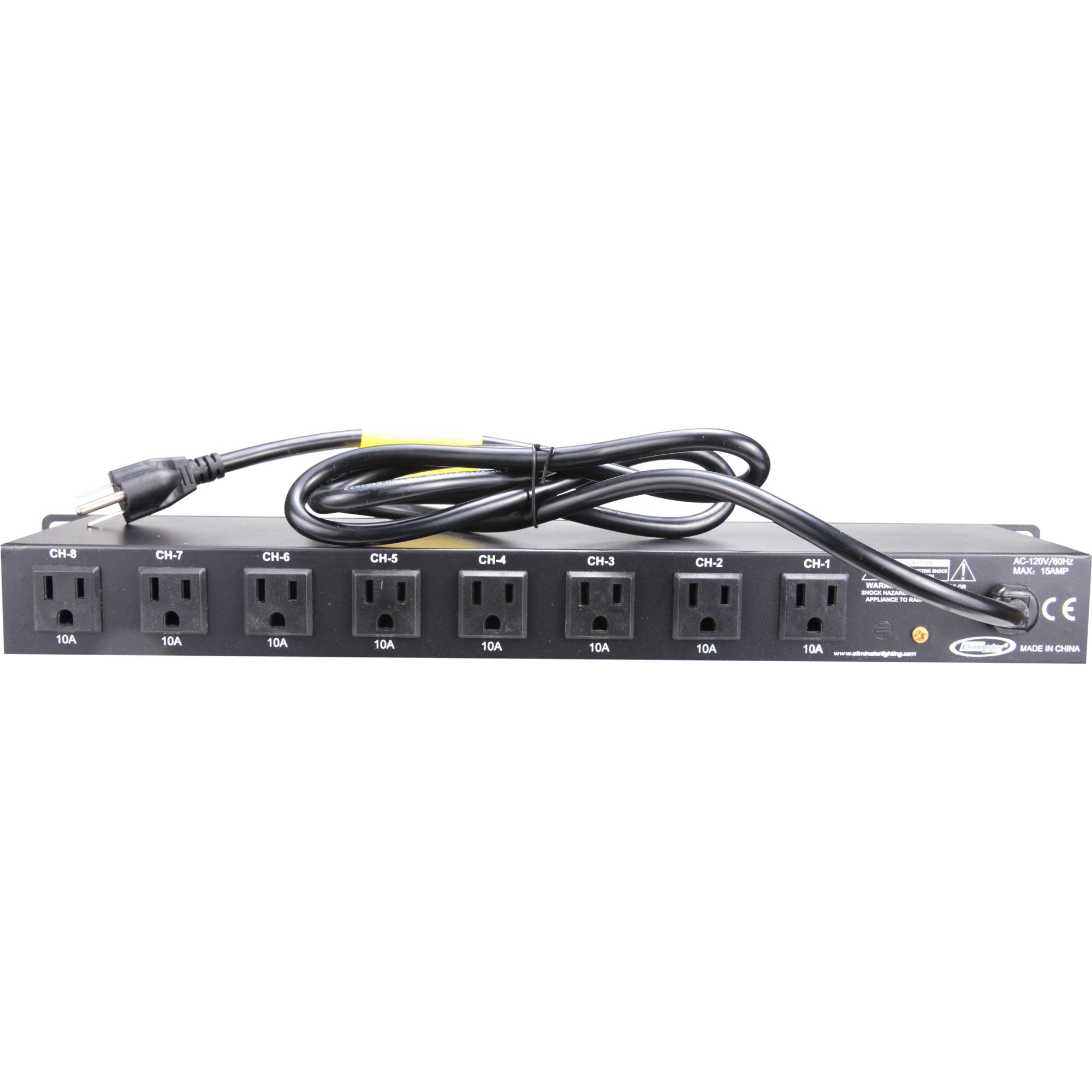 Eliminator Lighting E-107USB Rack Mount On/Off Power Center with 8 Switches and 2 USB Ports