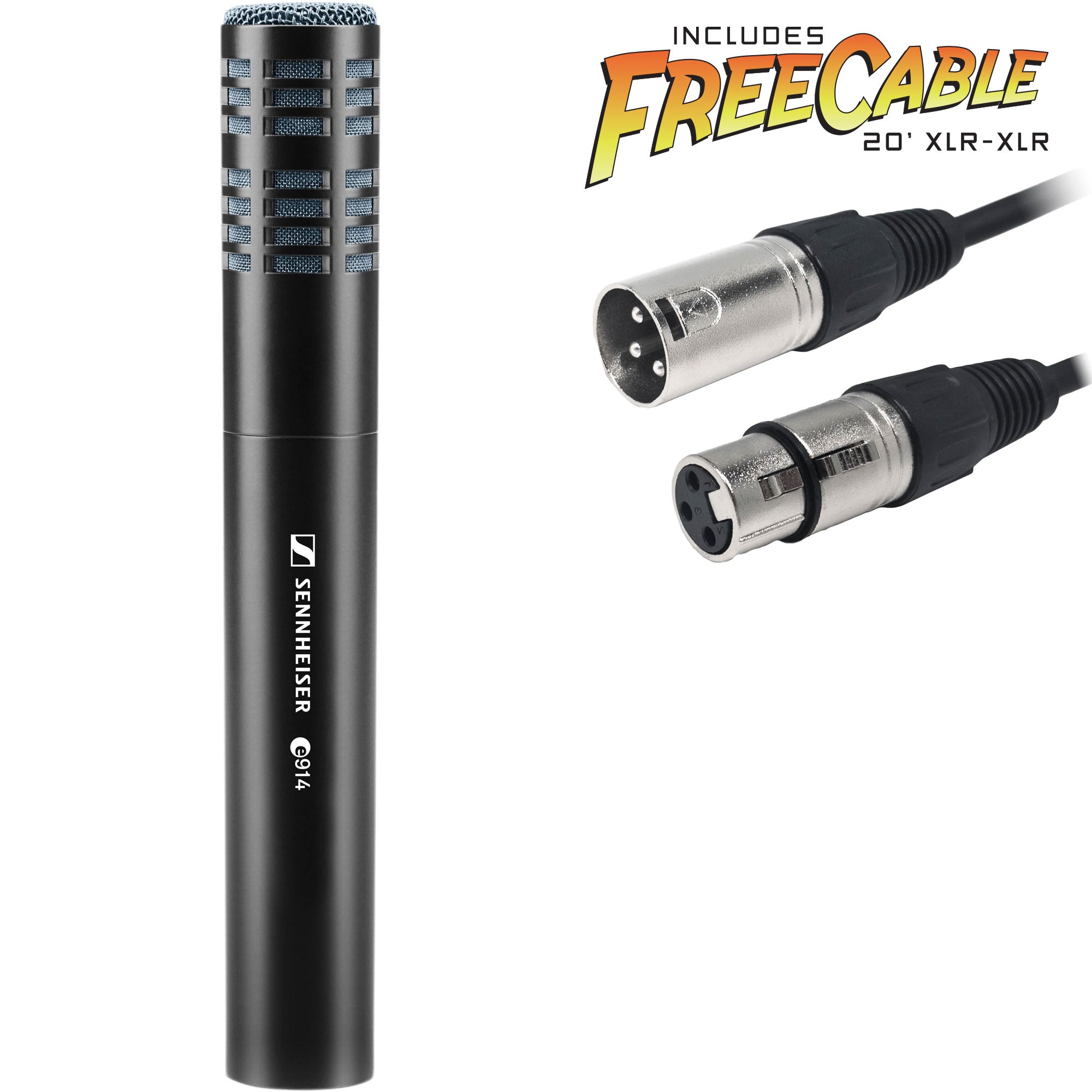 Sennheiser e 914 Cardioid Condenser Instrument Microphone with FREE 20' XLR Cable