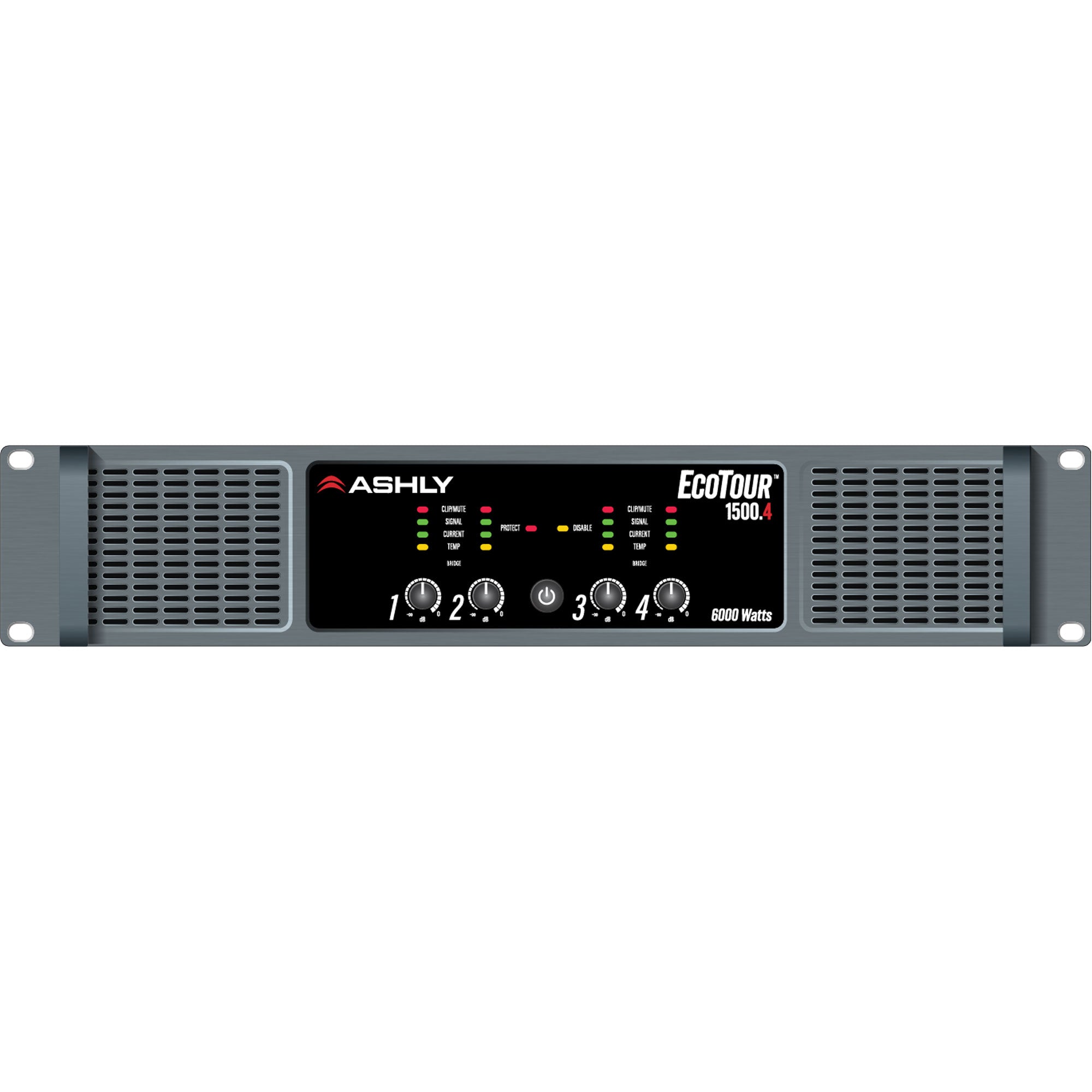 Ashly EcoTour 1500.4 High-Efficiency 4-Channel 6000W Touring Power Amplifier
