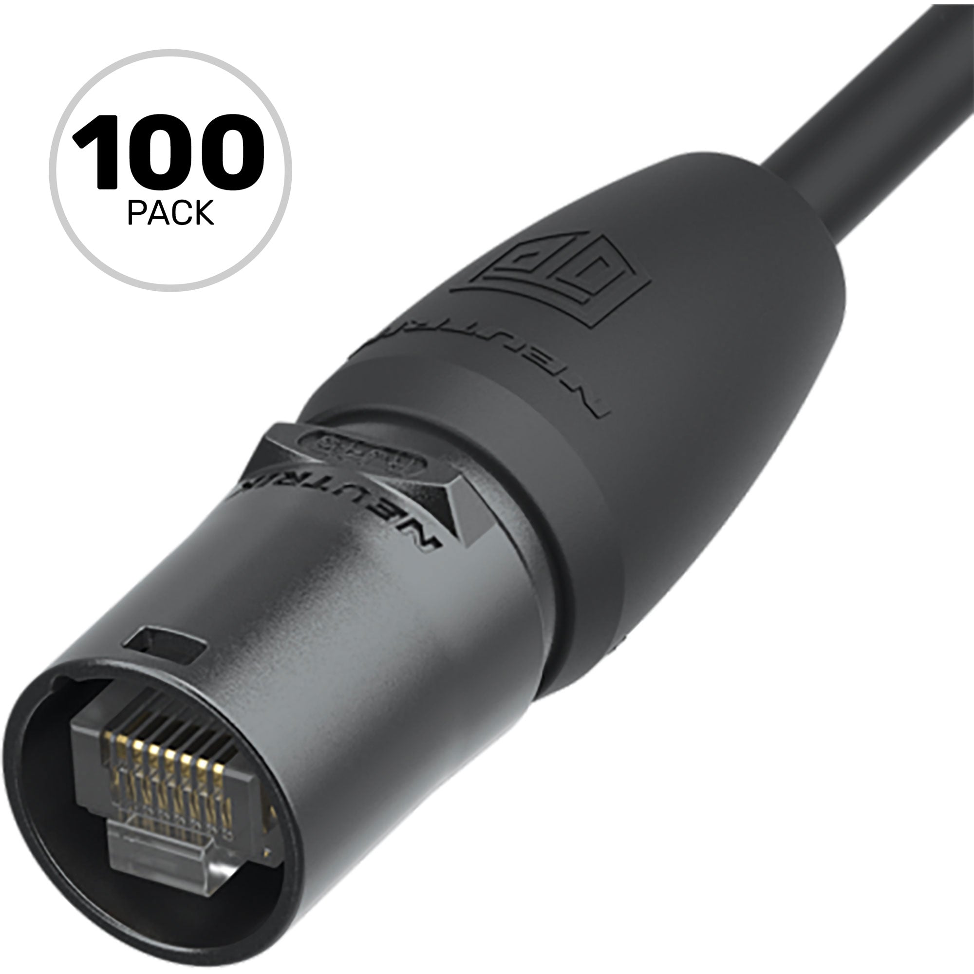 Neutrik NE8MX-B-TOP-14 etherCON RJ45 Large Cable Connector Carrier IP65 Rated (Black, Box of 100)