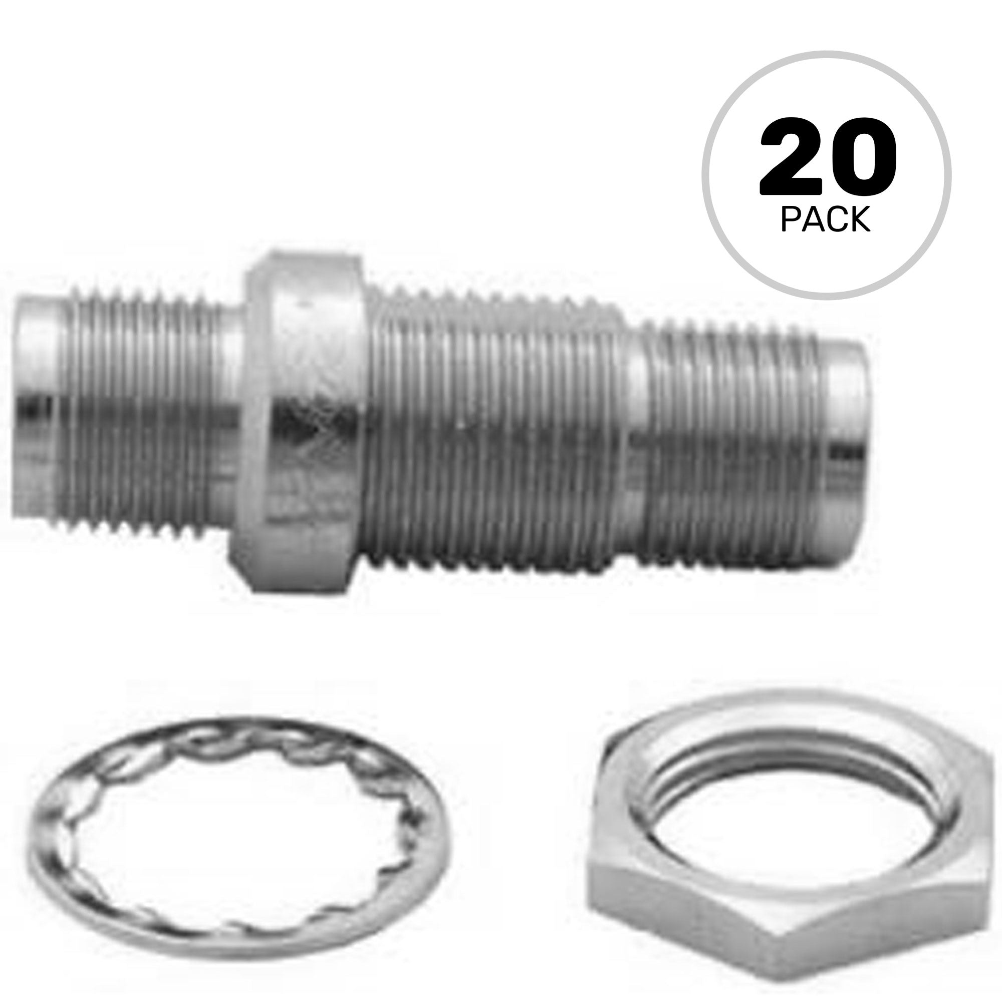 Canare FJ-JR 75 Ohm F to F Stand-Off Receptacle for Bulkhead Installations (20 Pack)