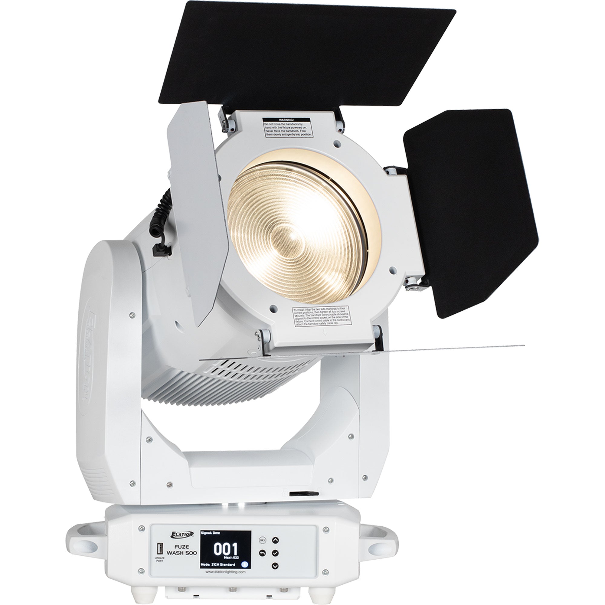 Elation FUZE WASH 500 Moving Head RGBMA LED Wash Light Fixture with Zoom (White)