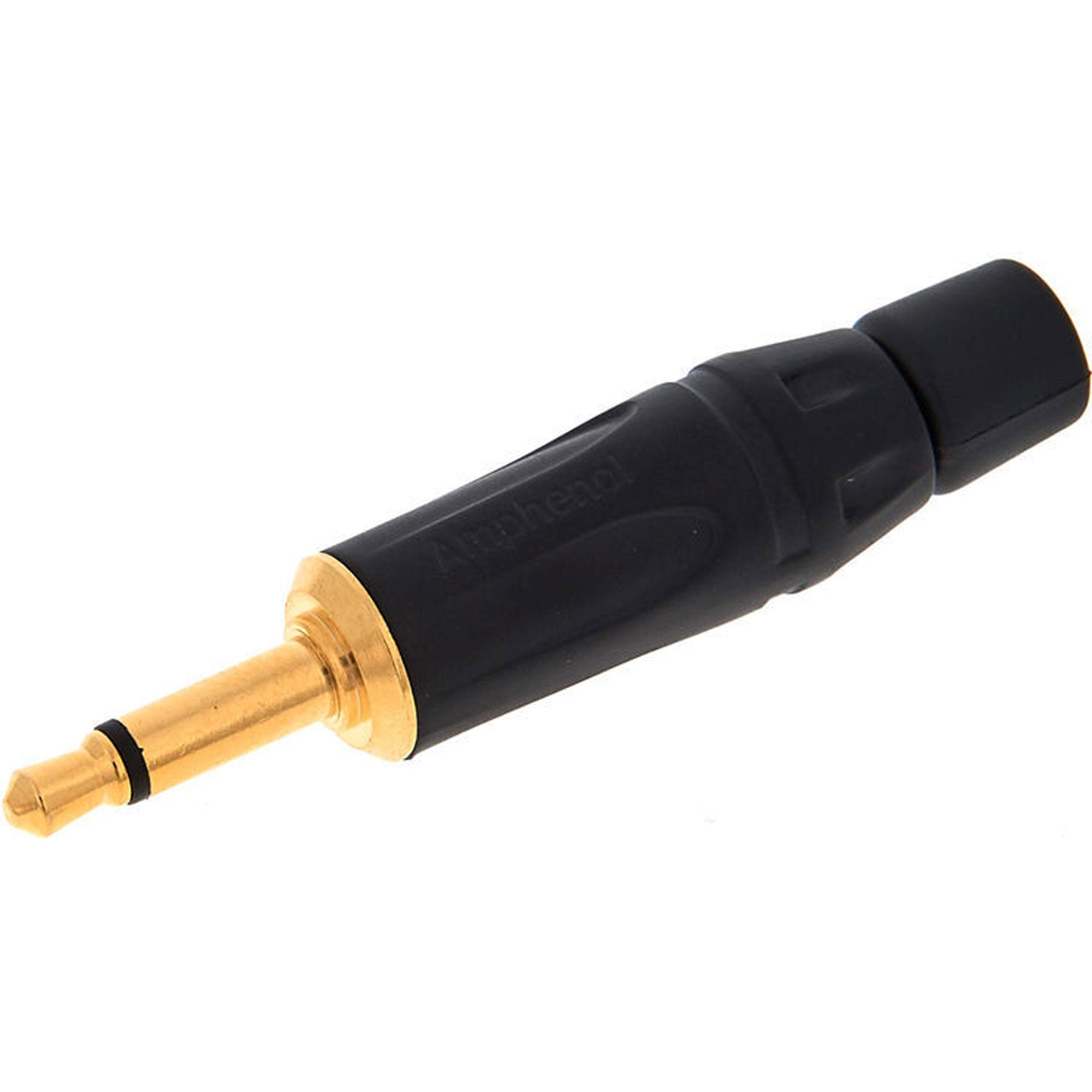 Amphenol KM2PB-AU 3.5mm TS Mono Mini Plug Cable Connector (Black/Gold, Box of 100)