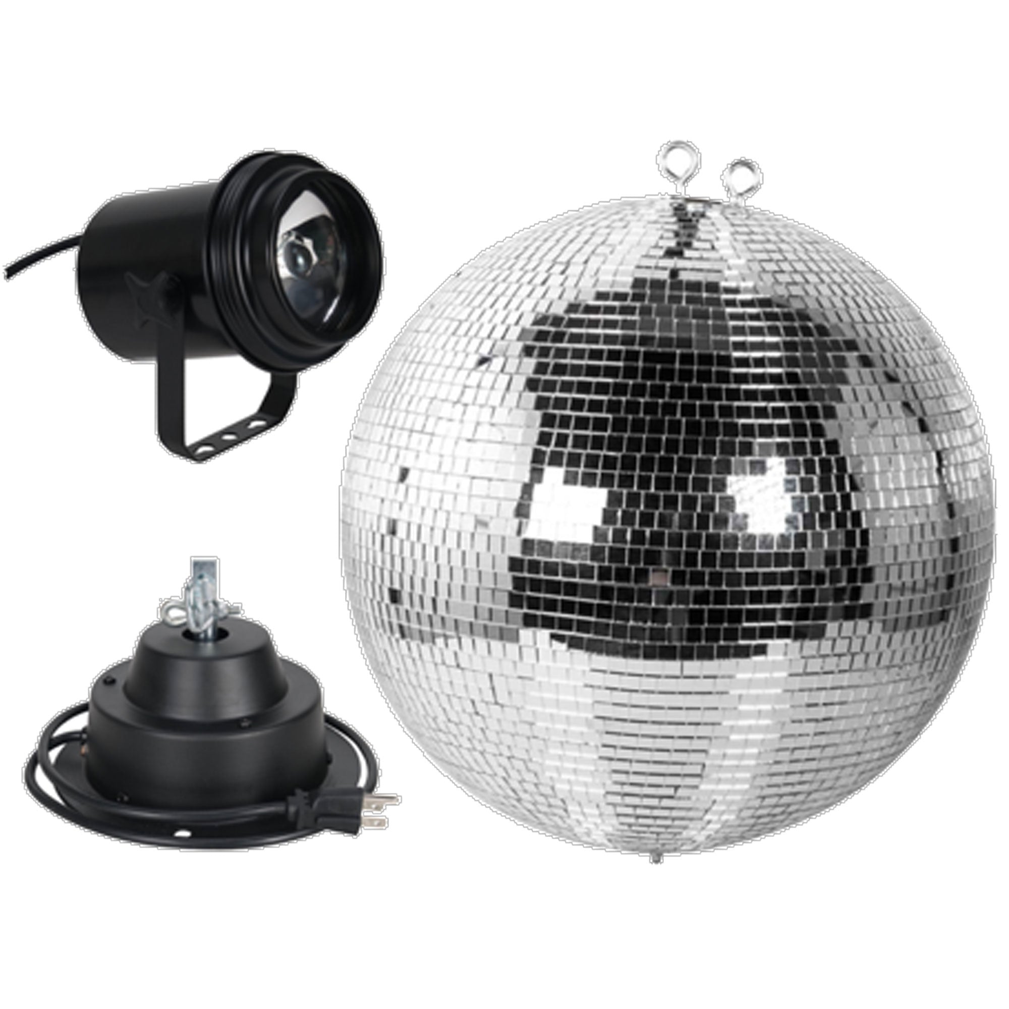 Eliminator Lighting M600EL All-in-One 16" Mirror Ball Kit with Motor and Pinspot