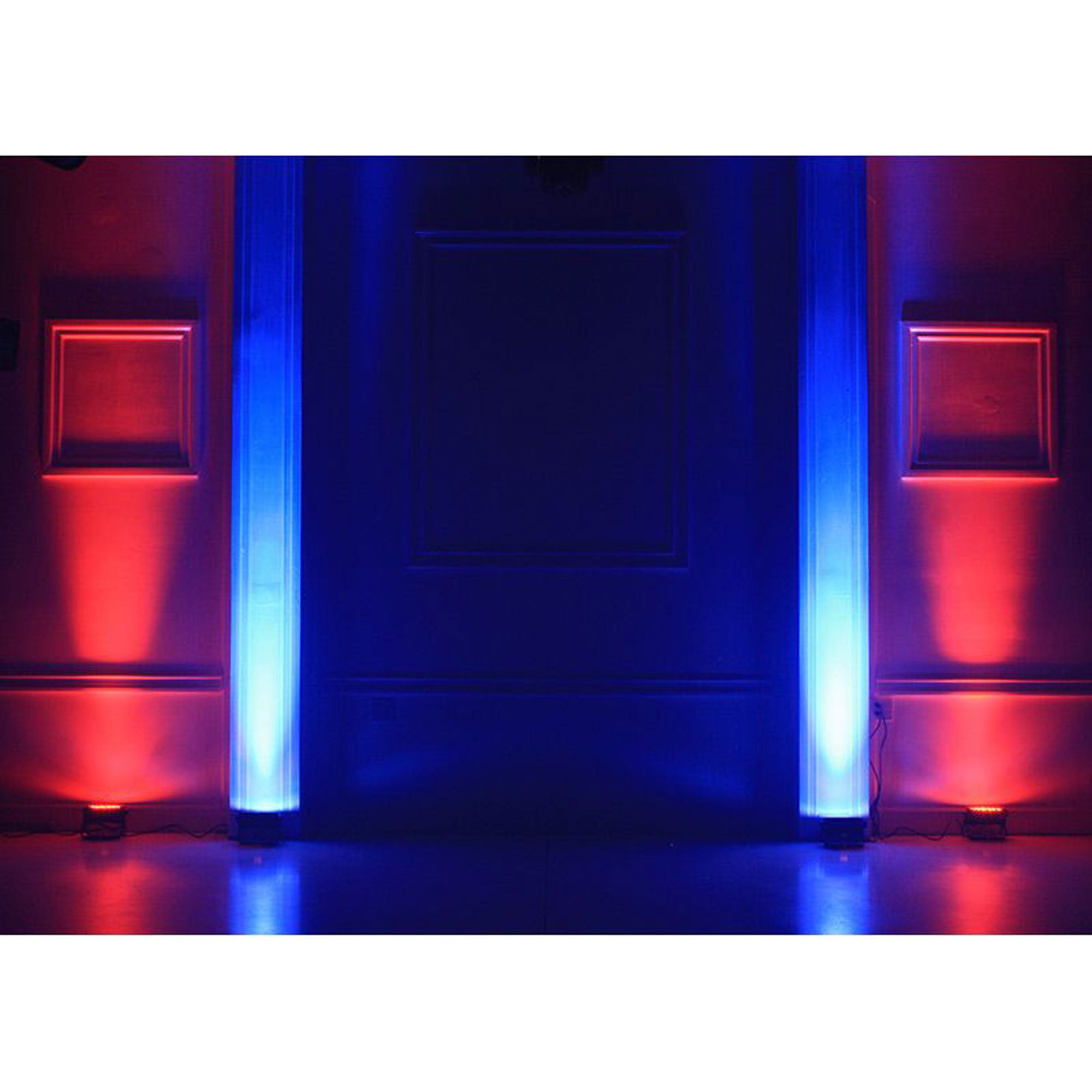 Eliminator Lighting Mega Flat PAK8 EP Kit with 8 Mega Par Profile EP LED Pars, 7 DMX Cables, and Bag