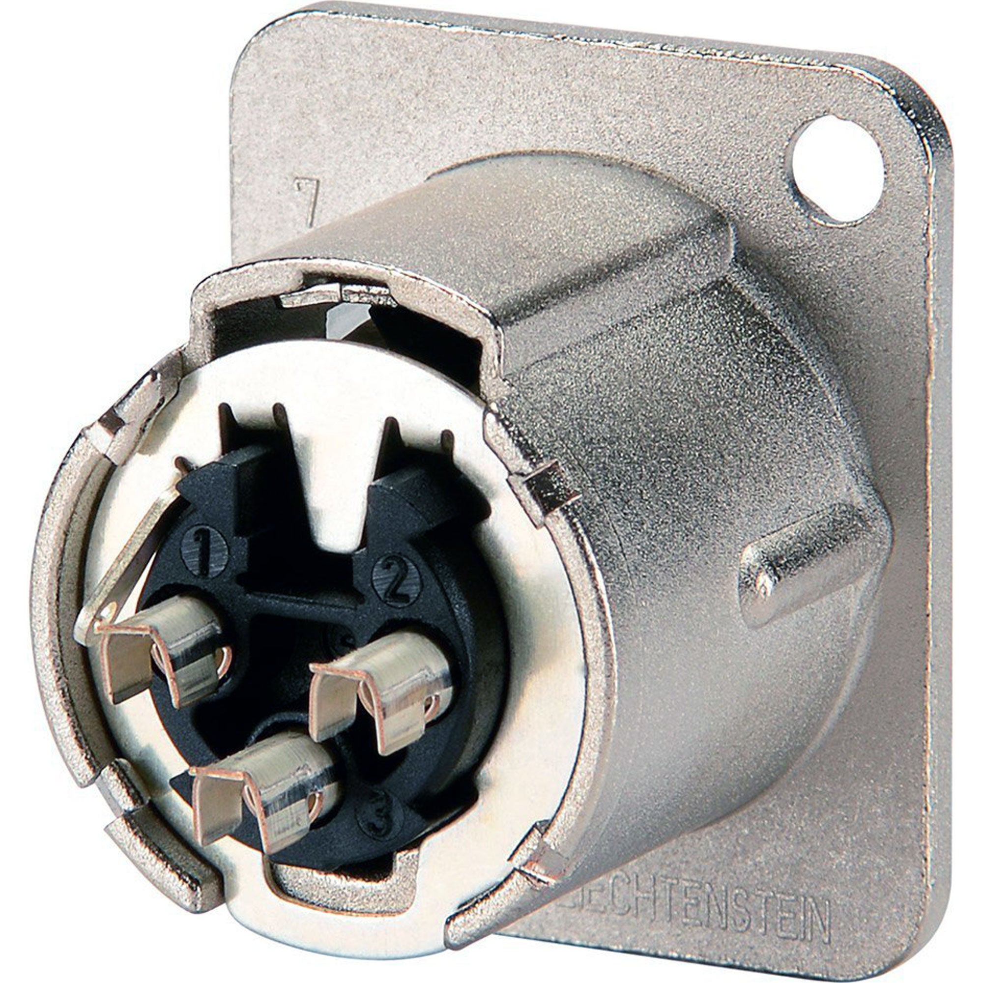 Neutrik NC3FD-LX-0 Latchless Female 3-Pin XLR Chassis Connector (Nickel/Silver, Box of 100)