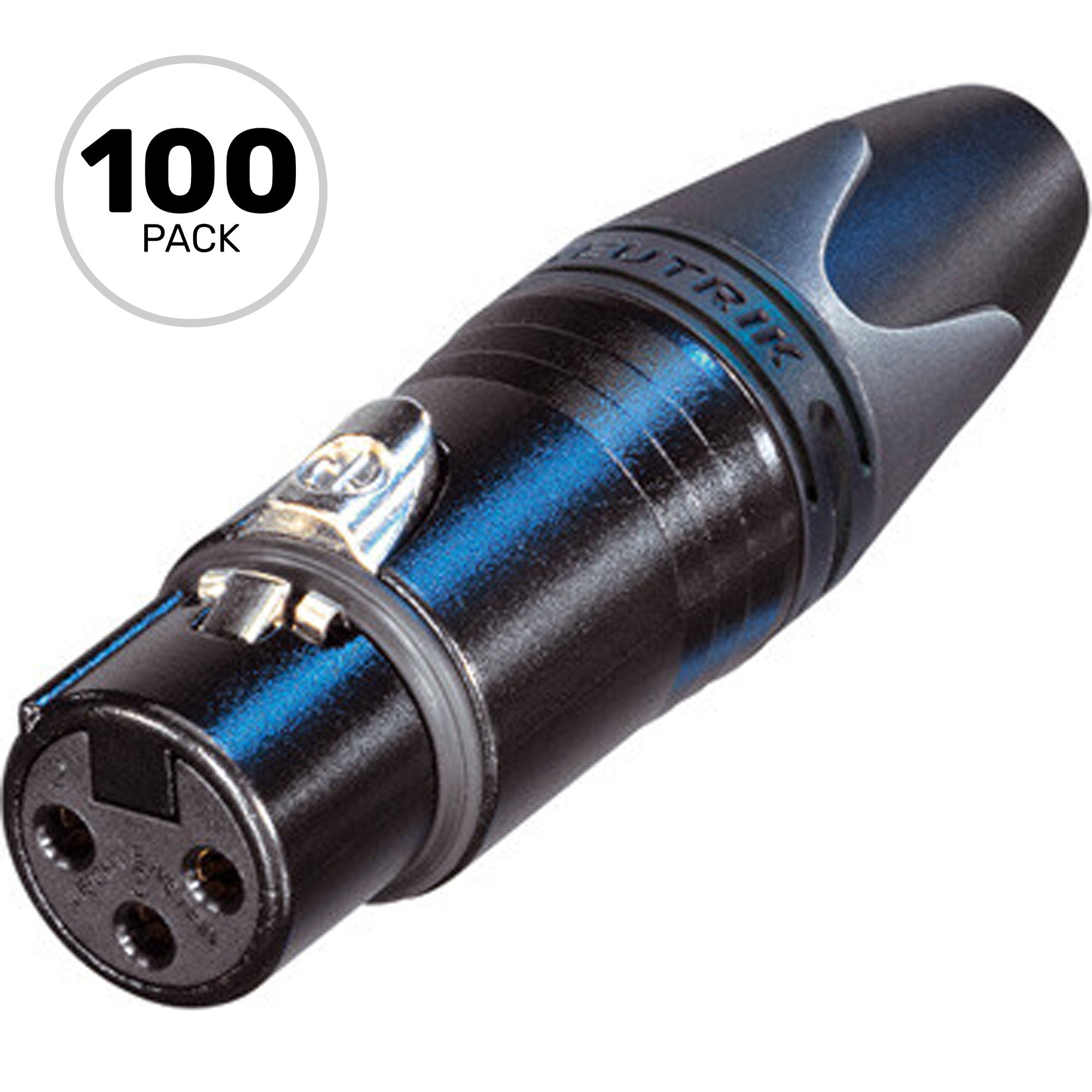 Neutrik NC3FXX-HA-BAG Female 3-Pin XLR Cable Crimp Connector (Black/Silver, Box of 100)