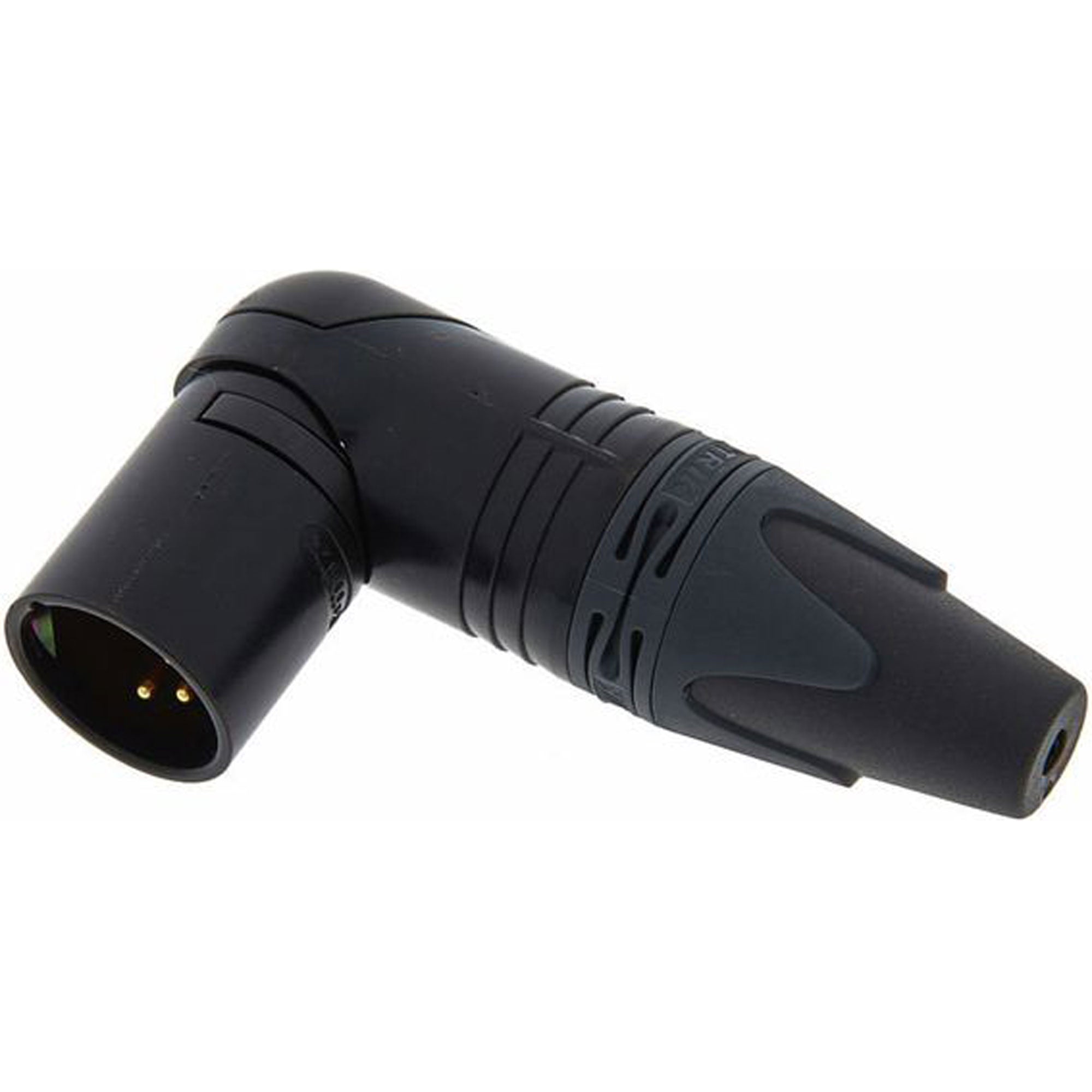 Neutrik NC4MRX-B Male Right Angle 4-Pin XLR Cable Connector (Black/Gold, Box of 50)