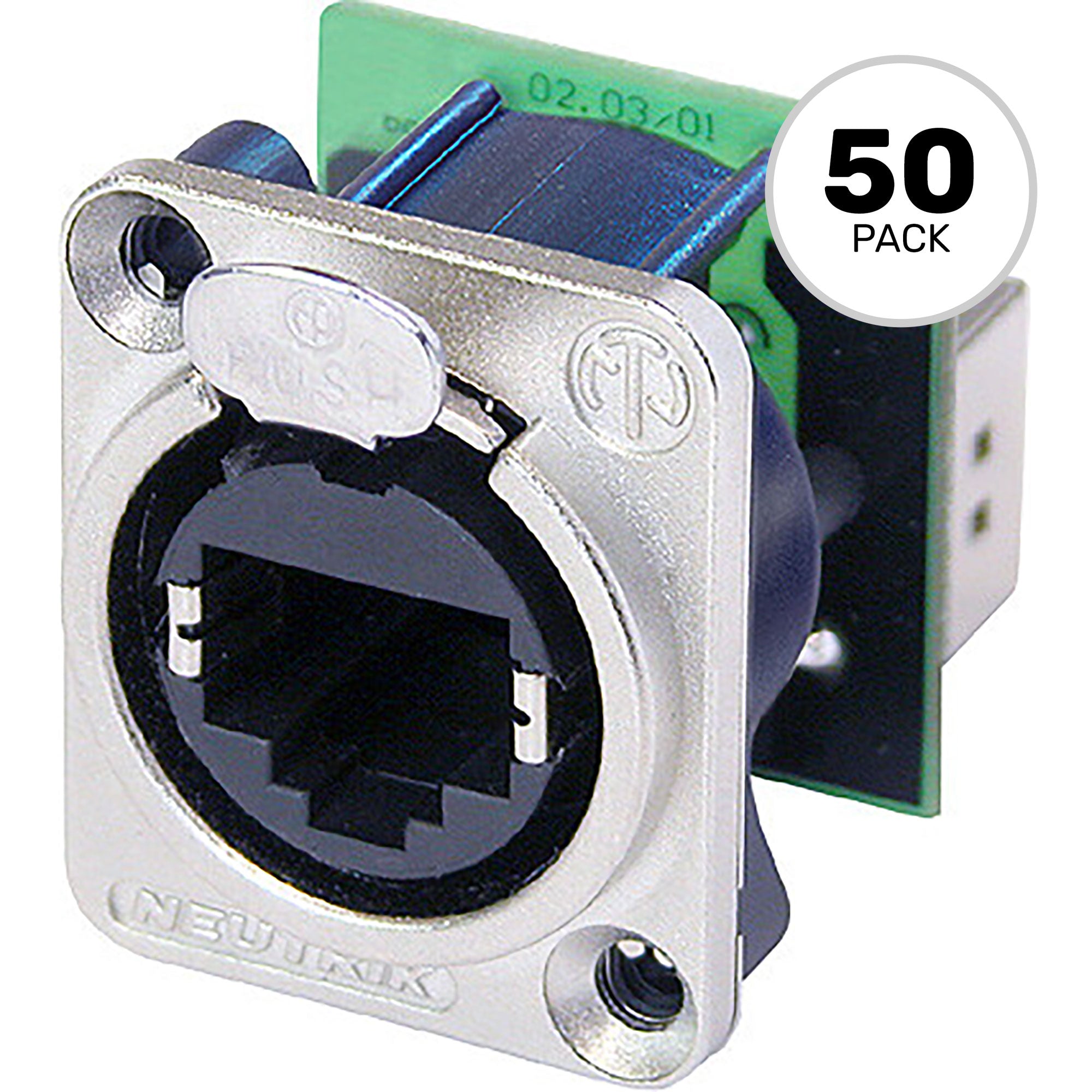 Neutrik NE8FDP etherCON RJ45 Feedthrough Receptacle (Nickel, Box of 50)
