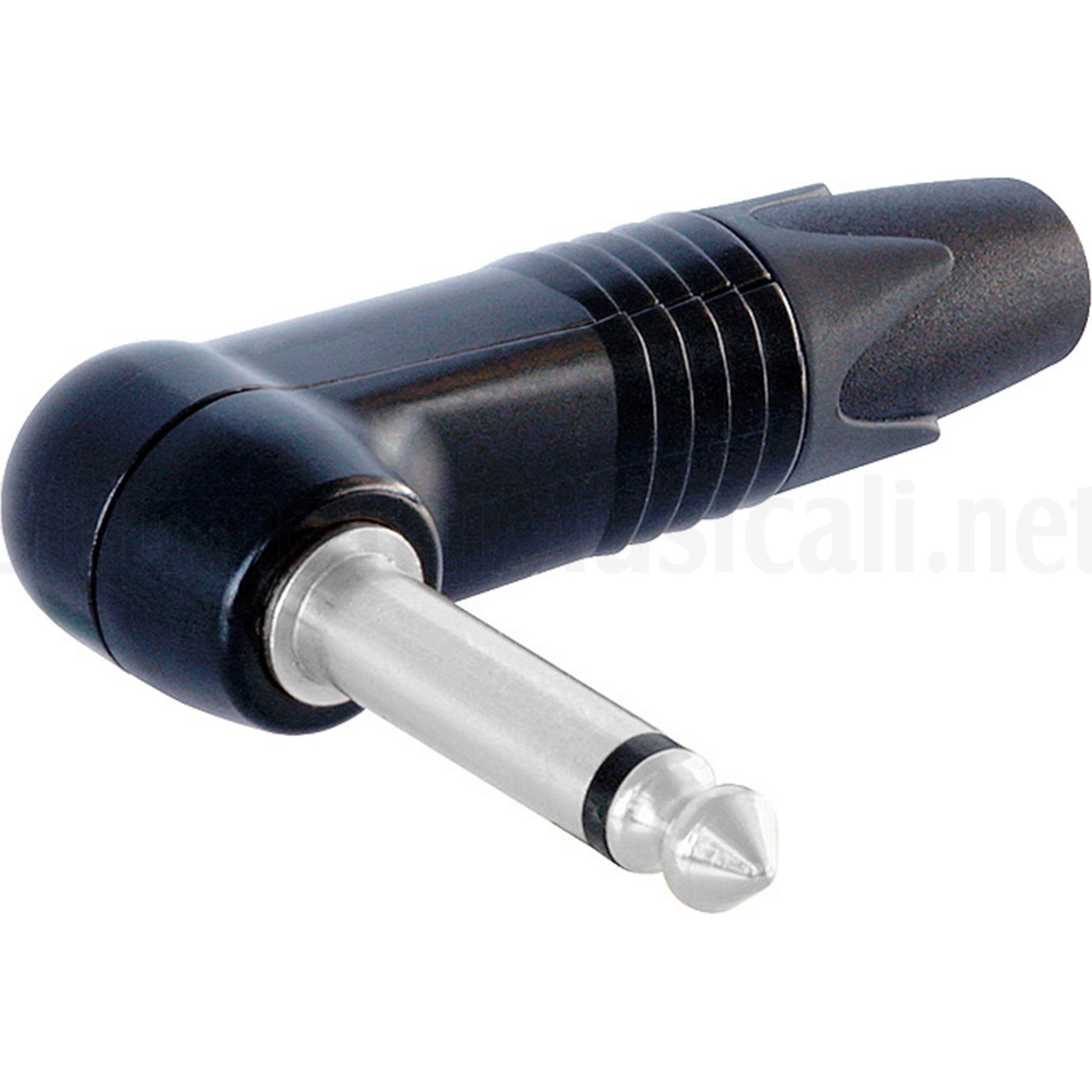 Neutrik NP2RX-BAG Professional Right-Angle 1/4" TS Mono Phone Plug (Black/Silver, Box of 25)