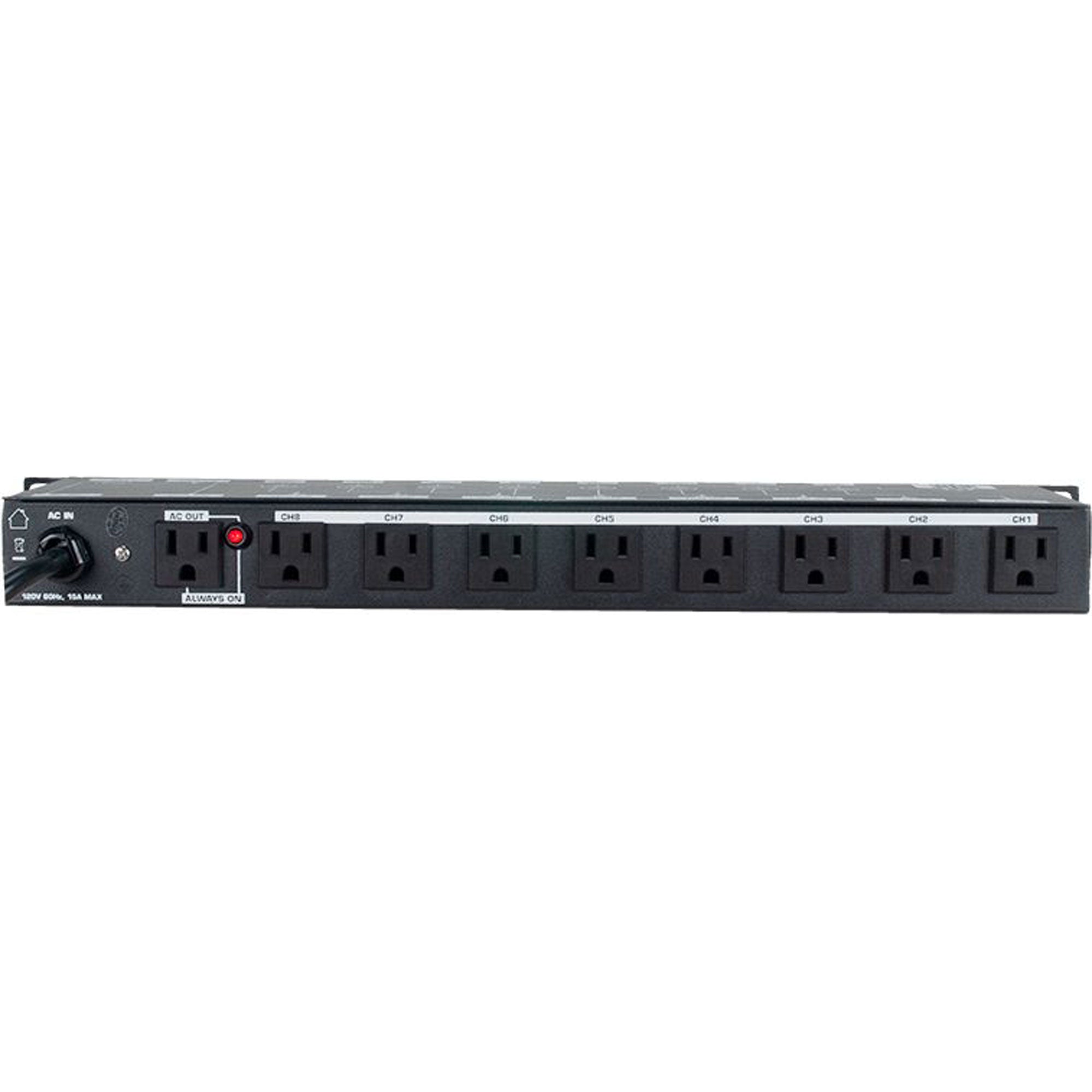 American DJ POW-R BAR RACK USB 10-Outlet 2-USB Rackmount Power Distributor