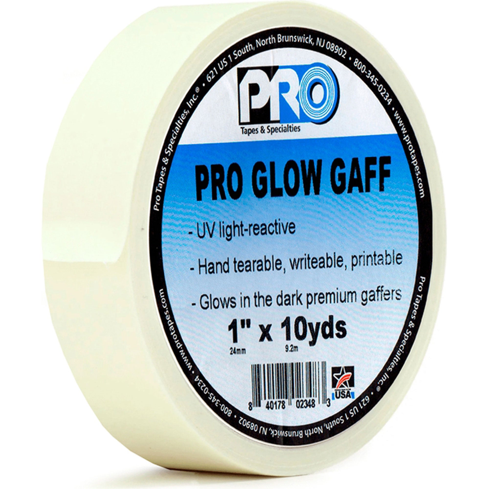 ProTapes Pro Glow Gaff Glow in the Dark Gaffers Tape 1" x 10yds