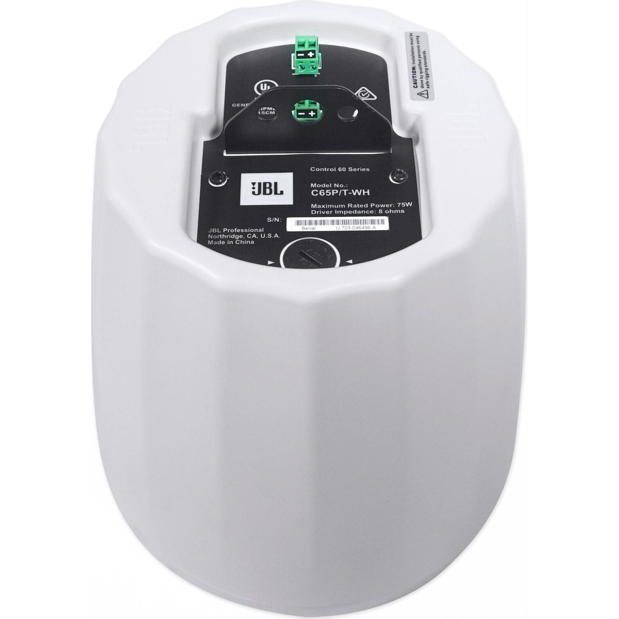 JBL Control 65P/T 5.25" Compact Full-Range Pendant Speaker (White, Pair)