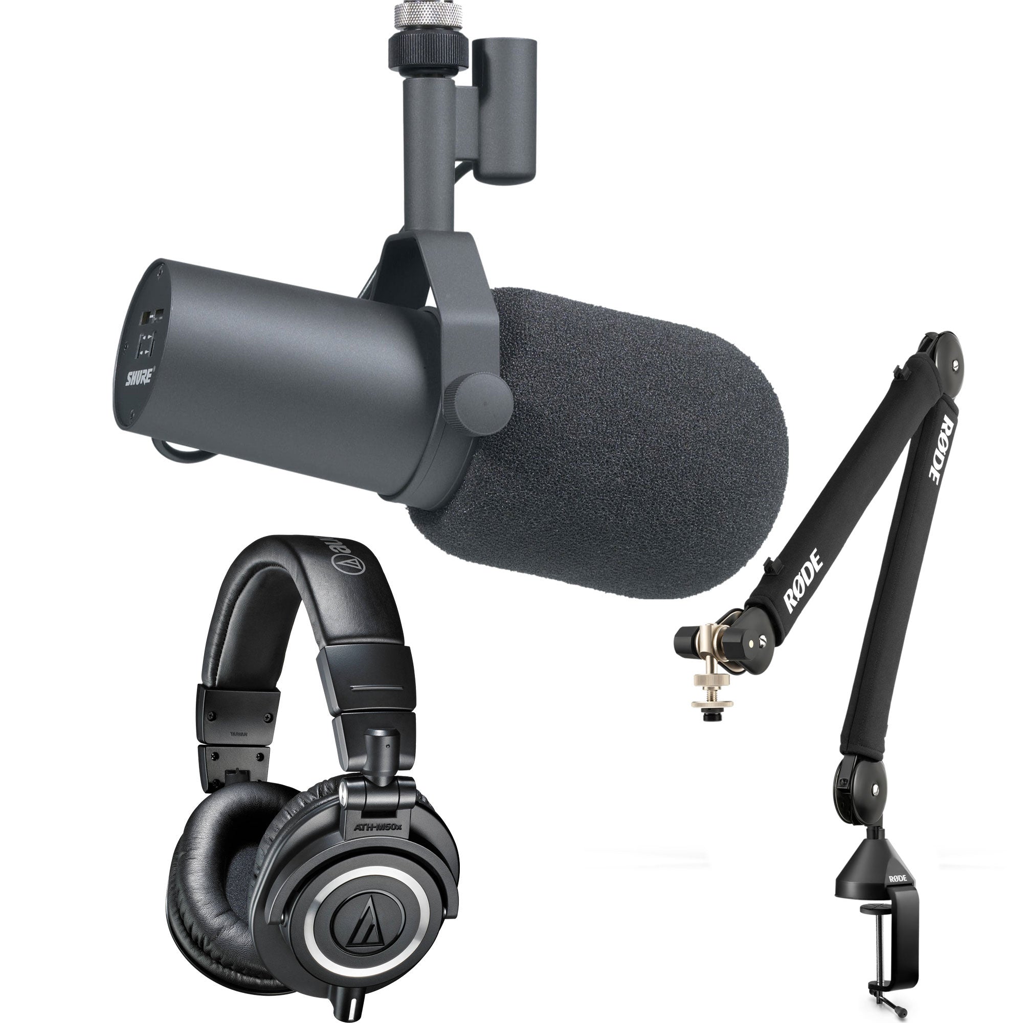 Shure SM7B Microphone with Studio Bundle Kit (Boom Arm)