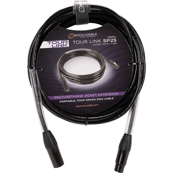 American DJ Tour Link 5P25 Professional Accu-Cable Series 5-Pin DMX Cable (25')