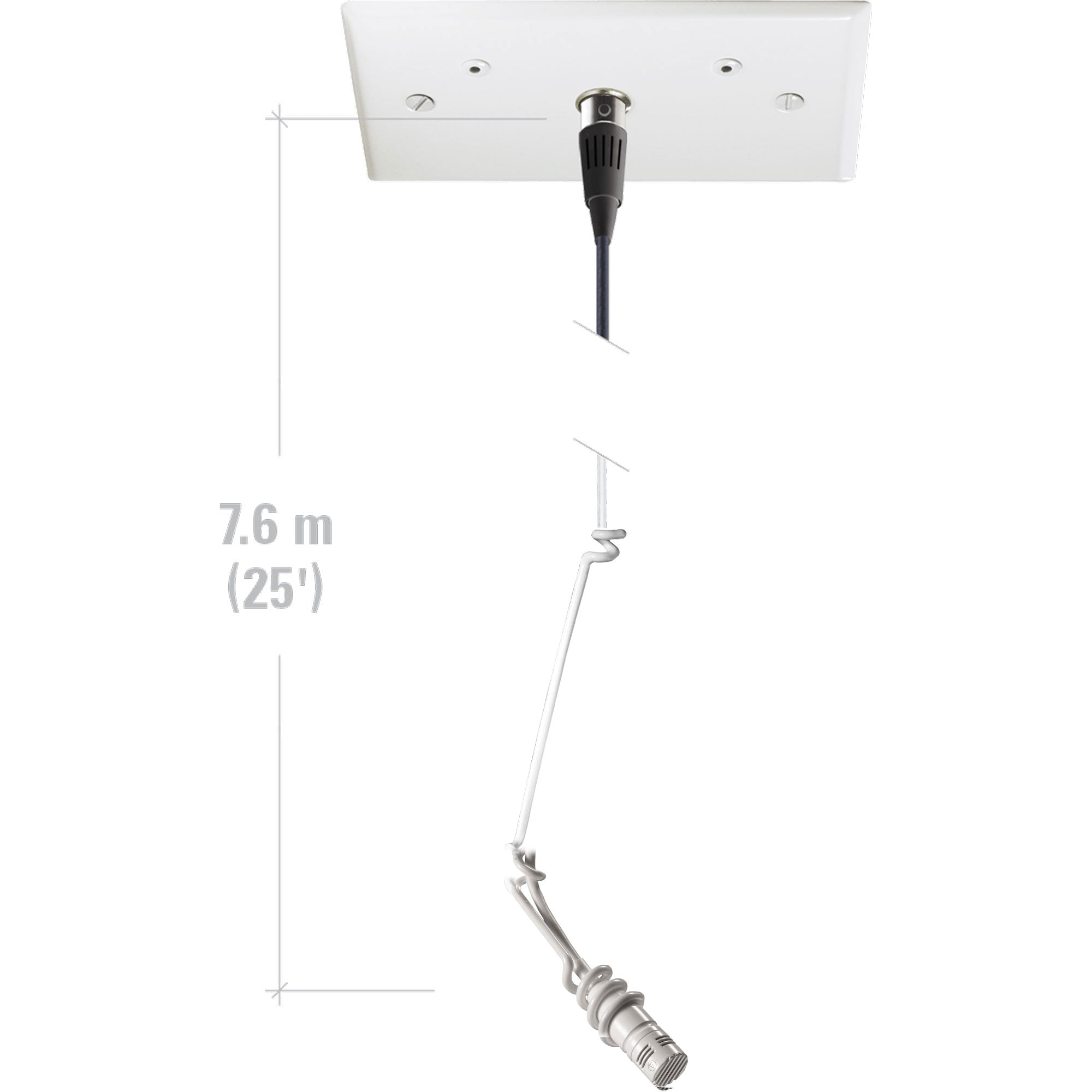 Audio-Technica U853PMW Cardioid Condenser Hanging Microphone (White)