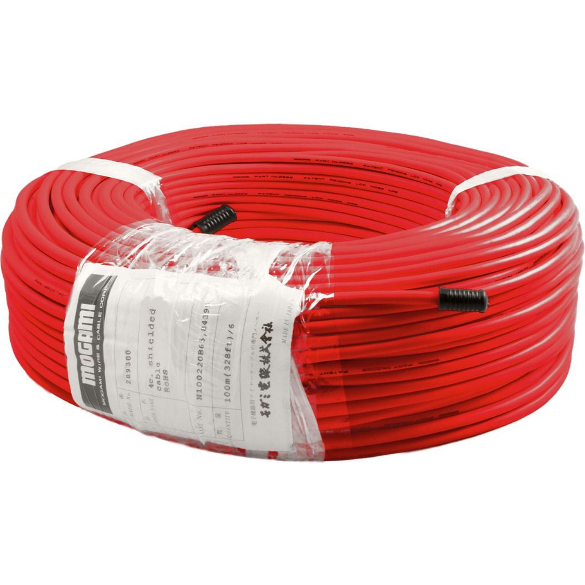 Mogami W2893 Miniature Neglex Quad Microphone Cable (Red, 328'/100m Roll)